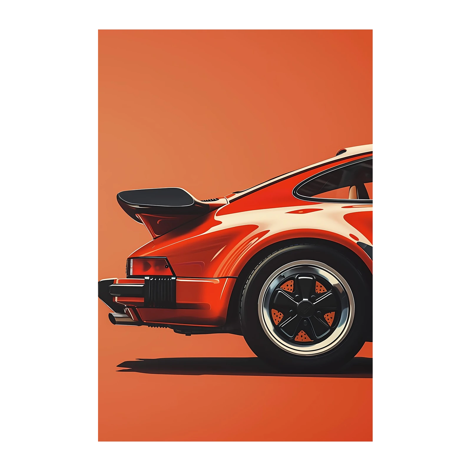 Retro Red Porsche Tail Wall Art