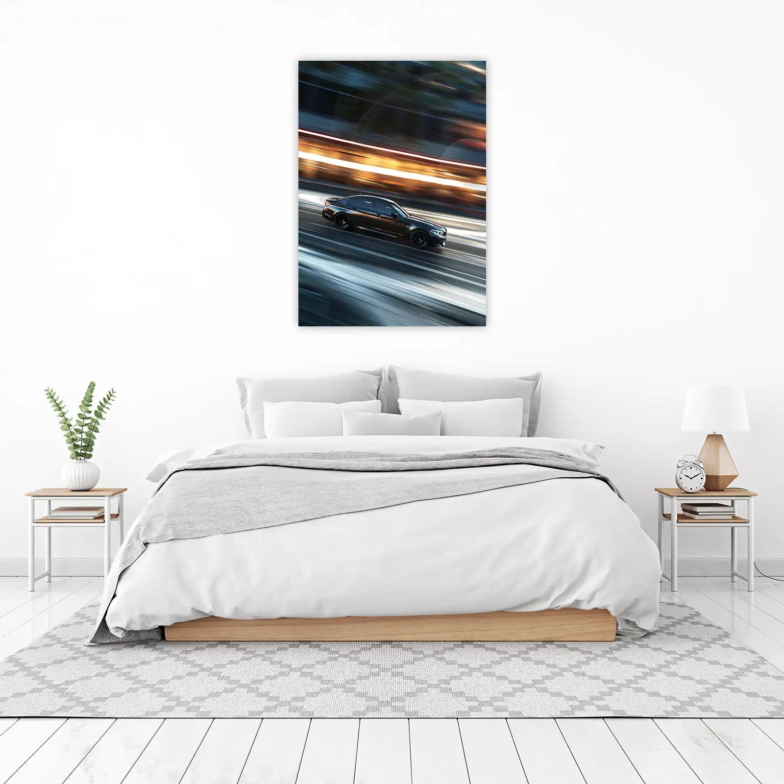 Sleek Black Sedan Speed Wall Art
