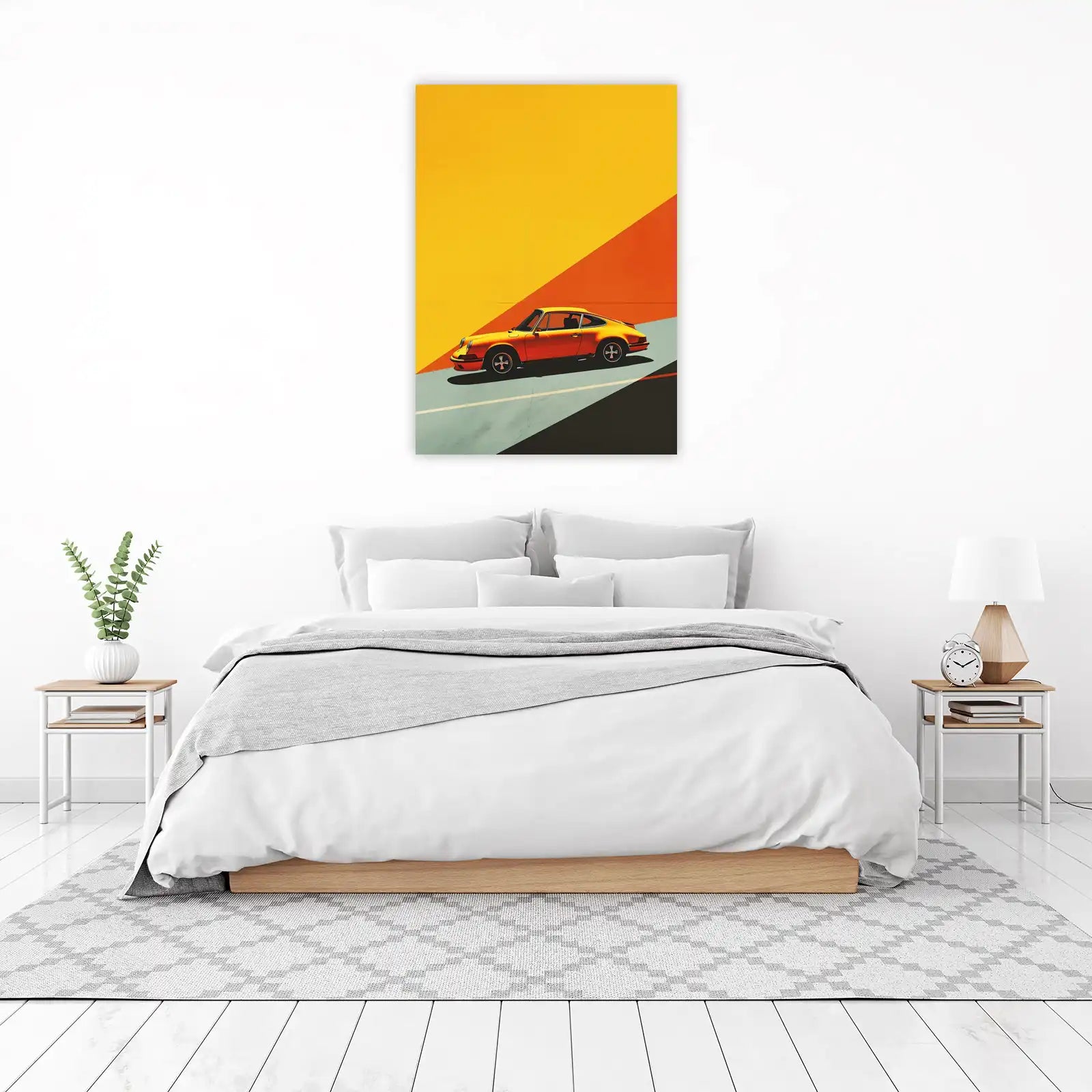 Retro Orange Porsche Wall Art Wall Art
