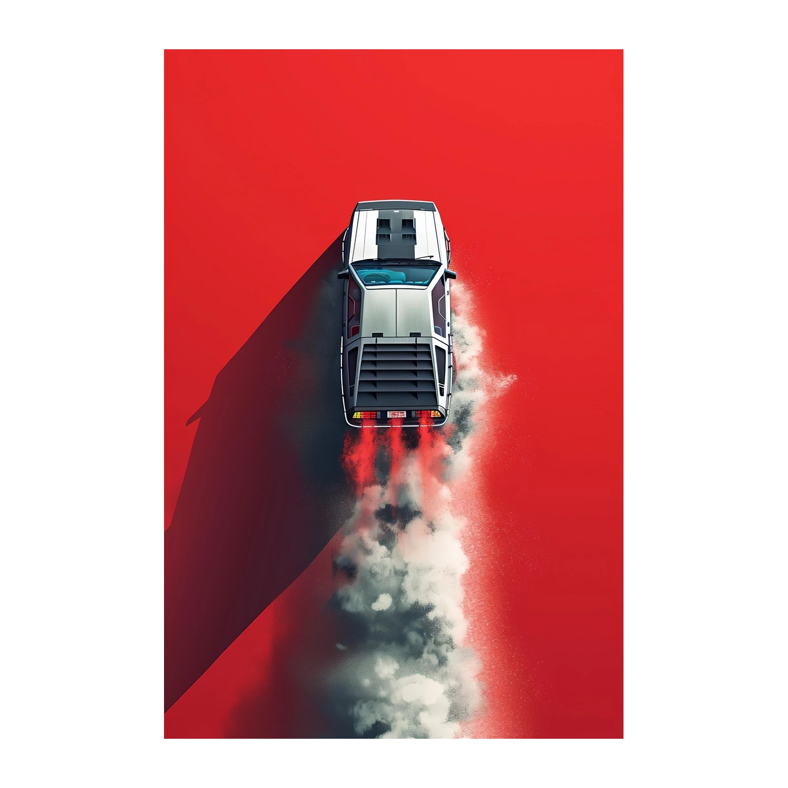 DeLorean Time Travel Speed Red Wall Art