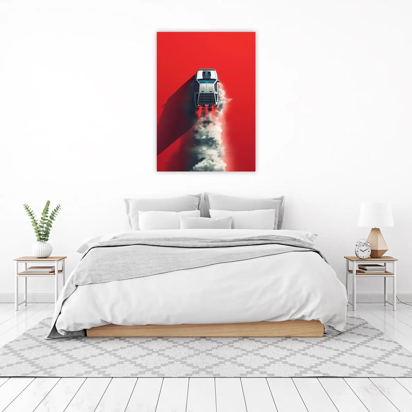 DeLorean Time Travel Speed Red Wall Art