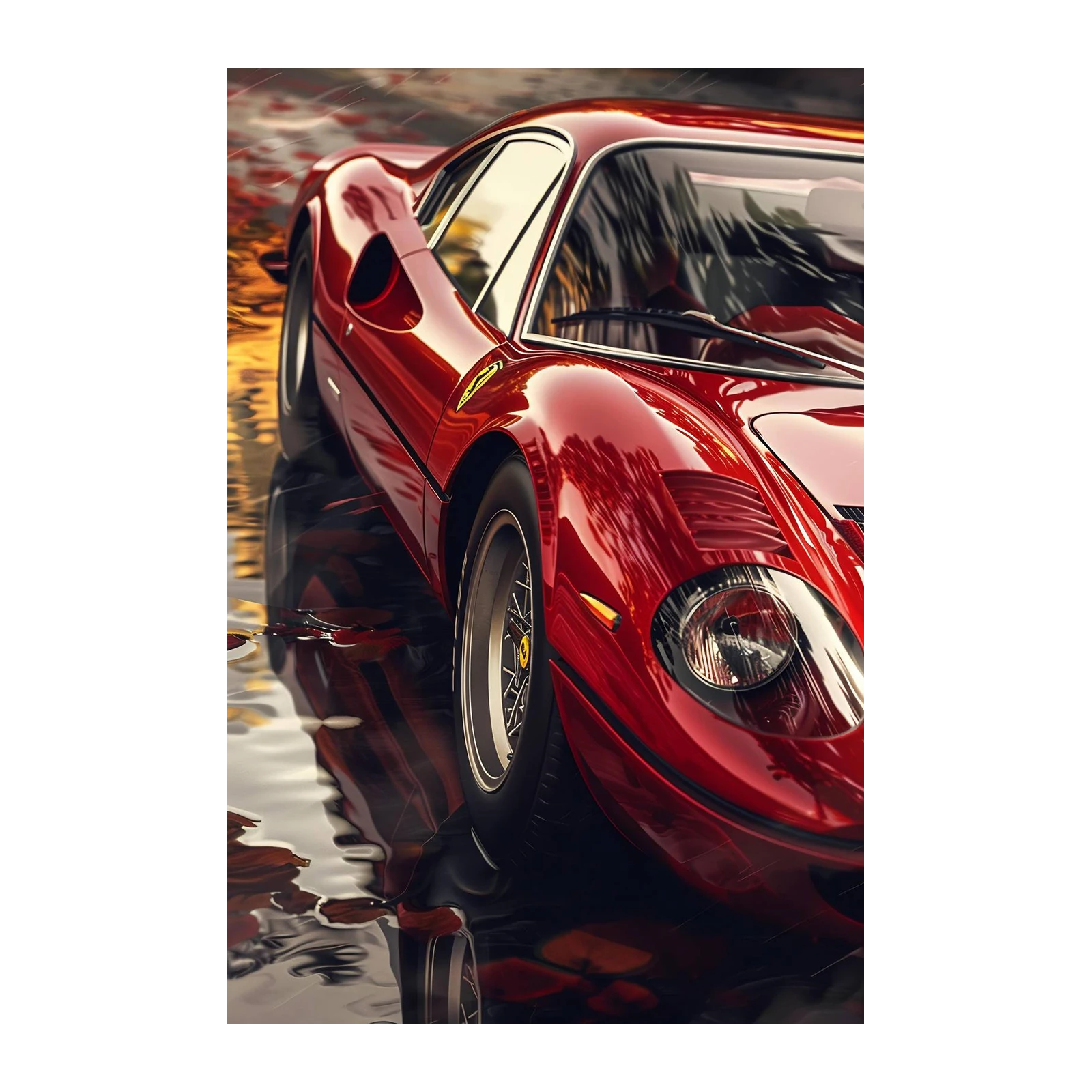 Iconic Red Ferrari Automotive Art Wall Art