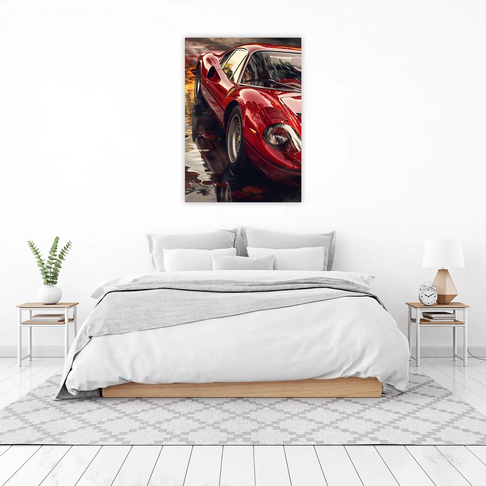 Iconic Red Ferrari Automotive Art Wall Art