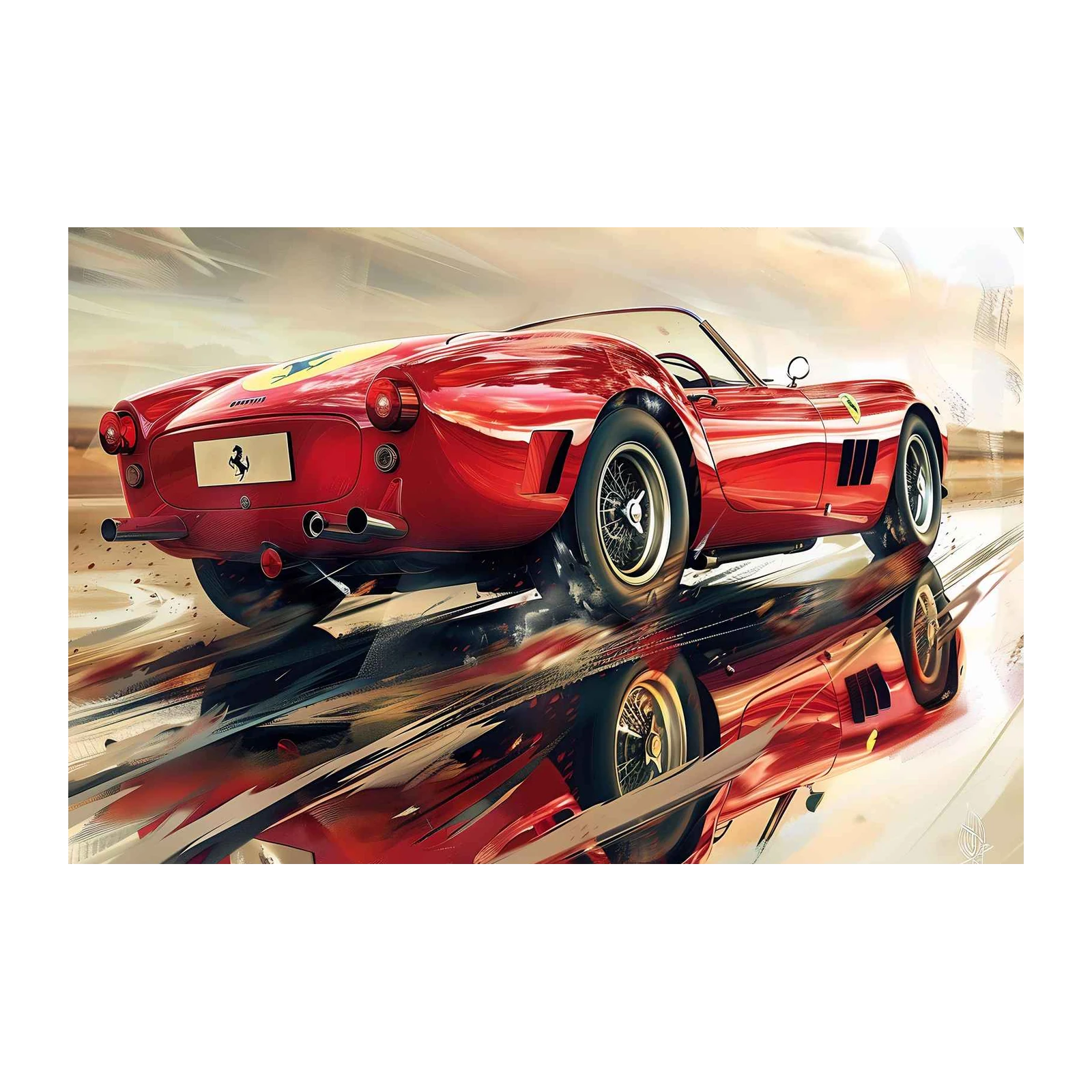 Classic Red Ferrari Speed Wall Art