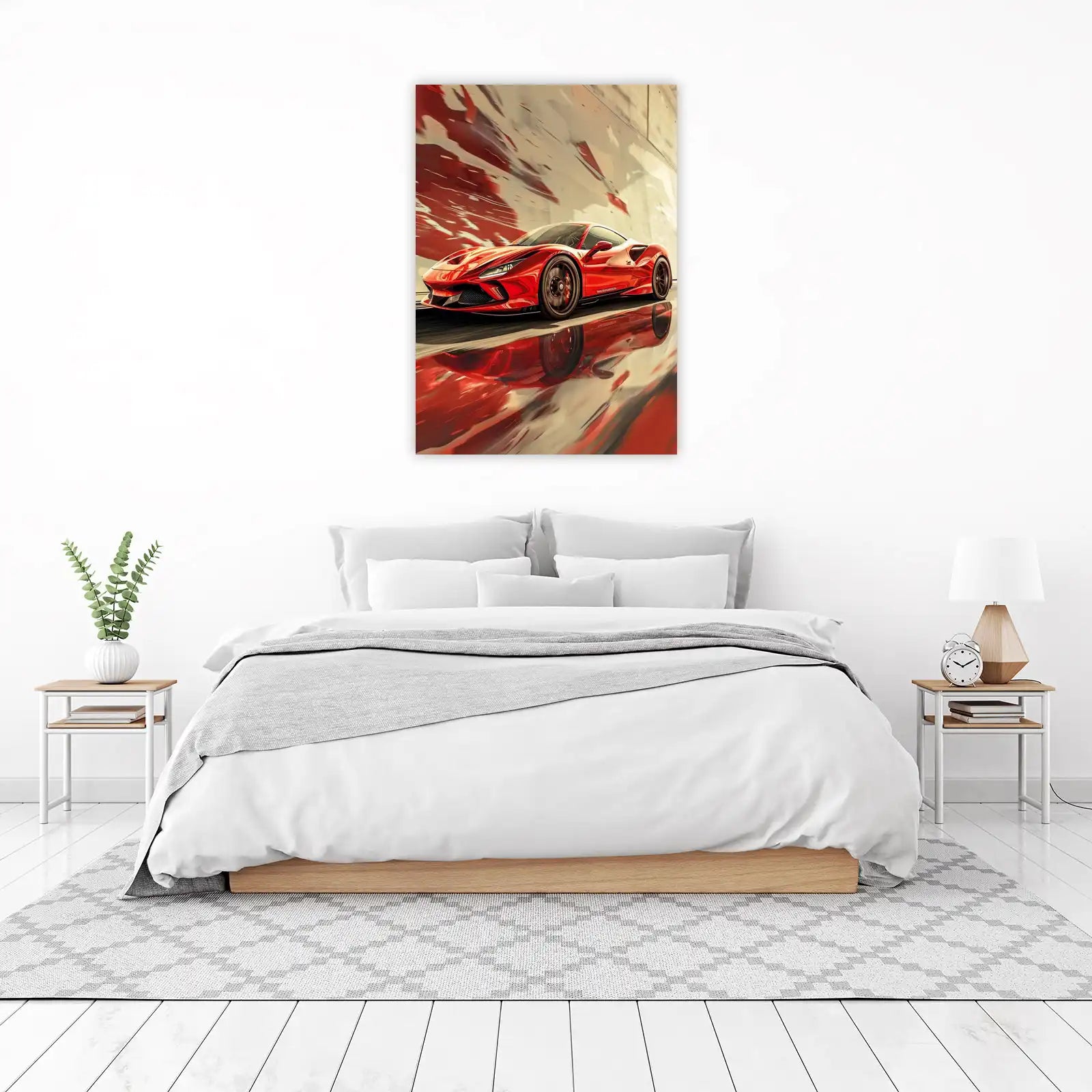 Speeding Red Supercar Wall Art Wall Art