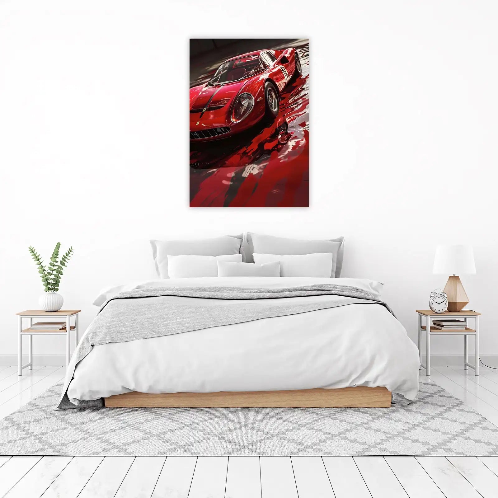 Vintage Red Ferrari Art Wall Art