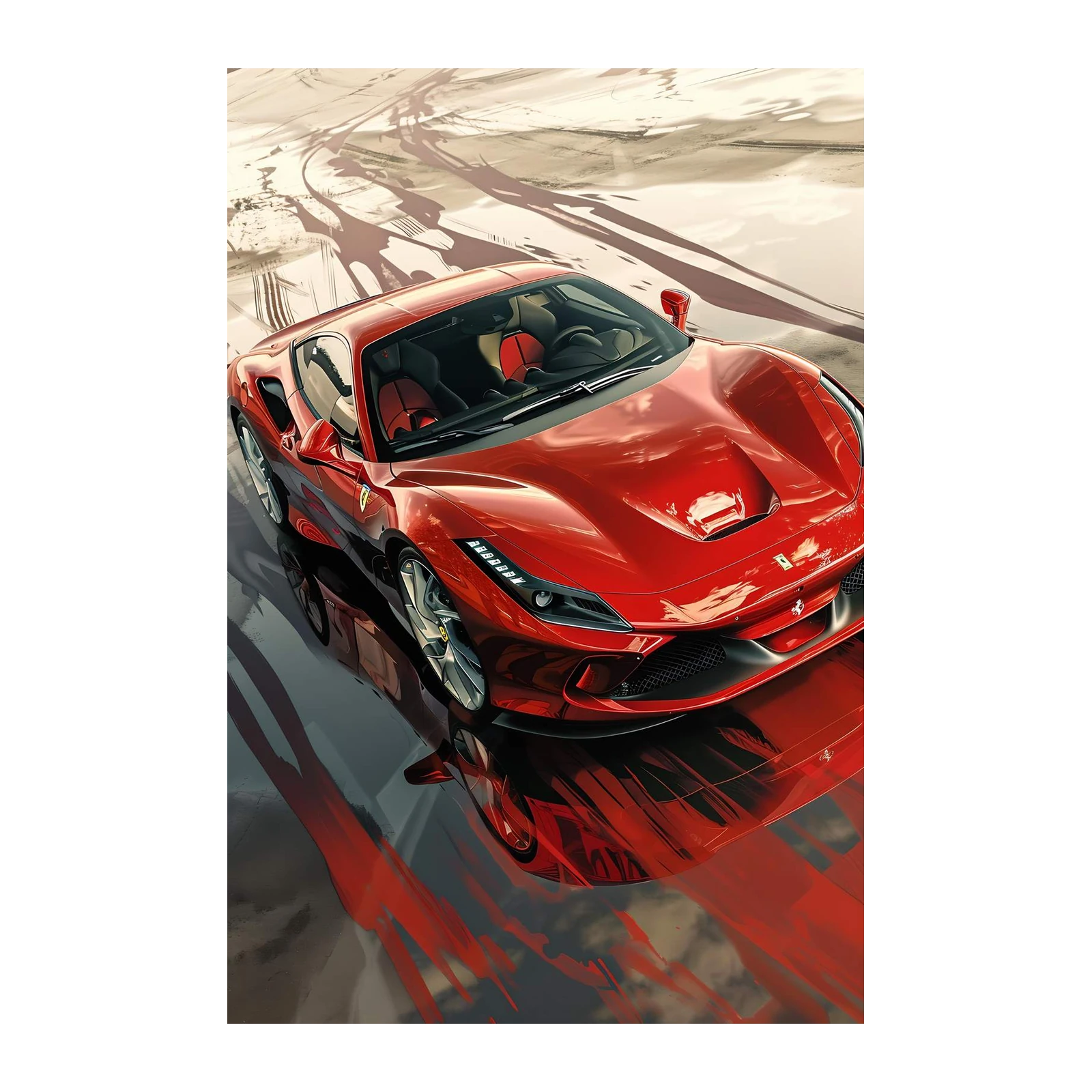 Luxury Red Sports Car Wall Art
