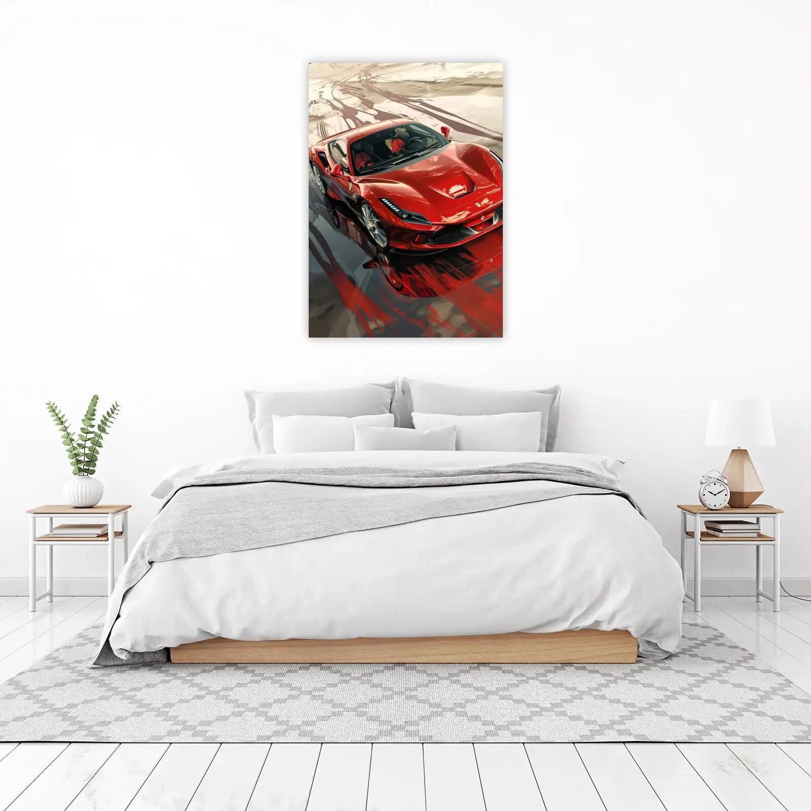 Luxury Red Sports Car Wall Art