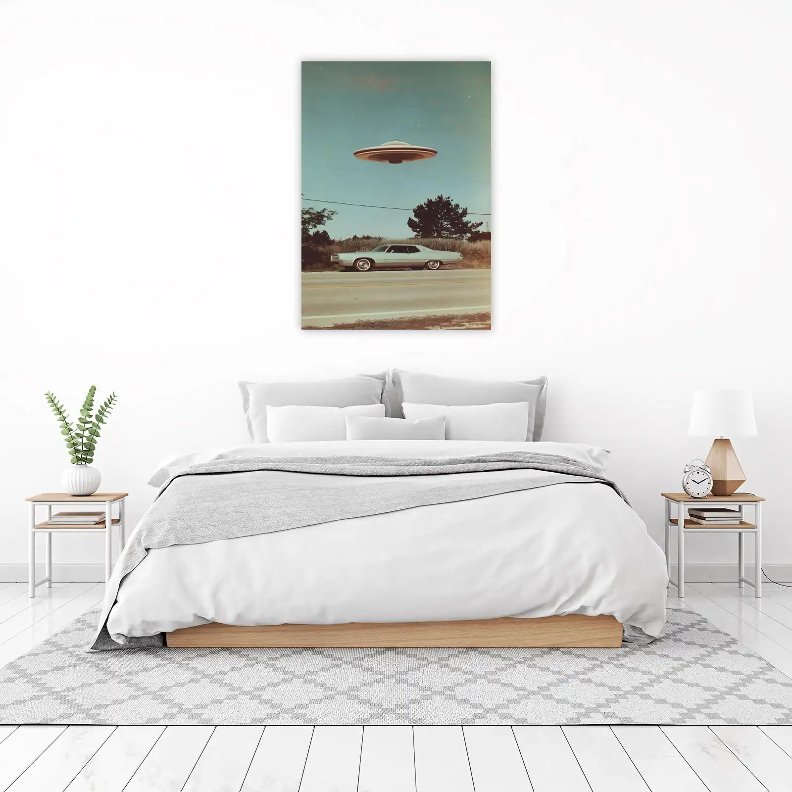 Retro UFO Sighting Car Wall Art