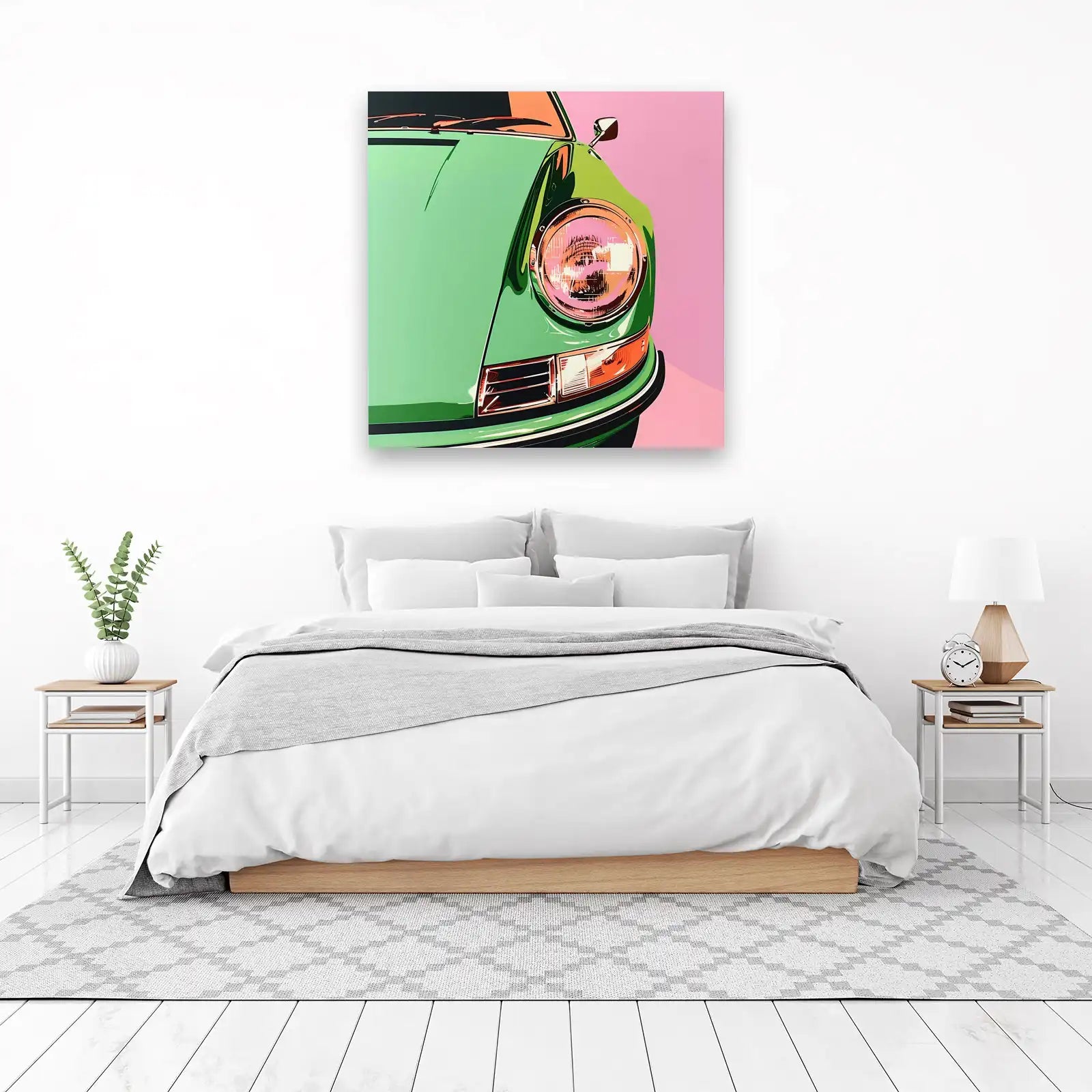 Retro Green Car Pop Art Wall Art