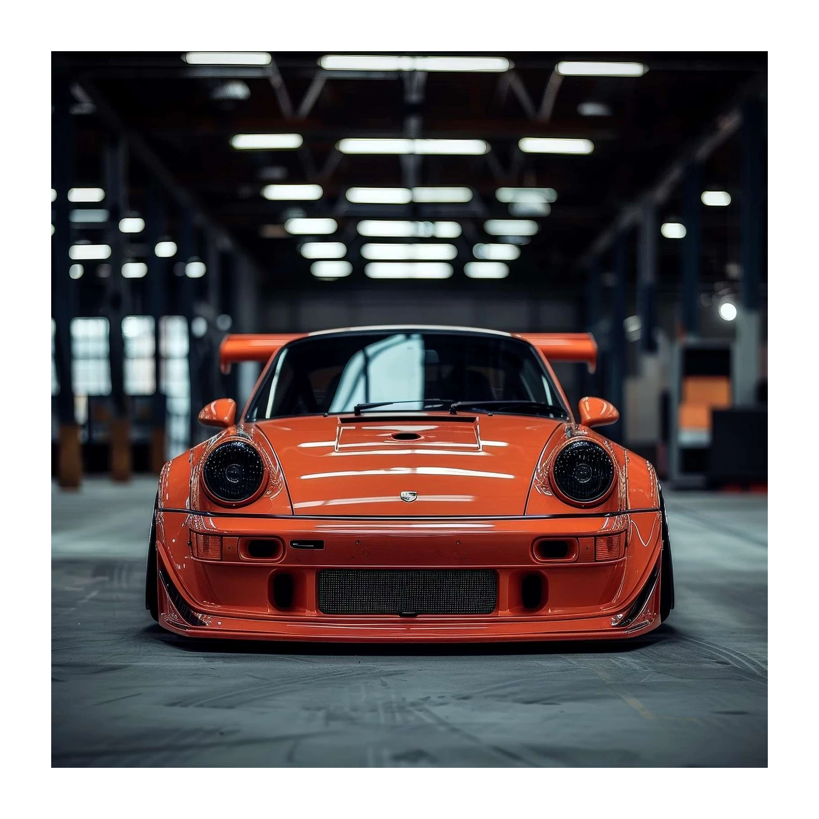 Vibrant Orange Porsche Wall Art Wall Art