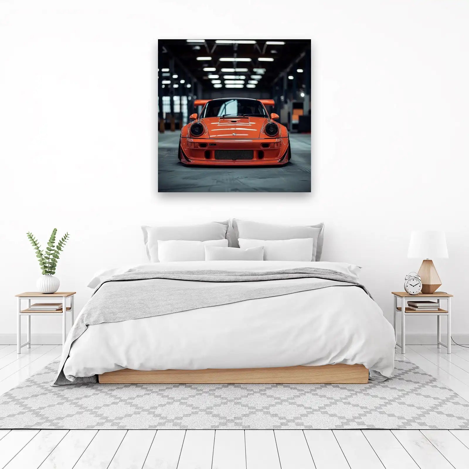 Vibrant Orange Porsche Wall Art Wall Art