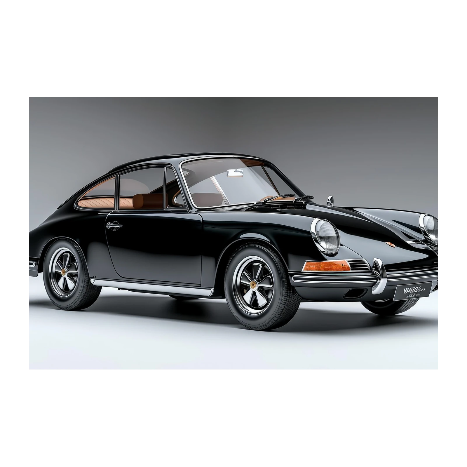 Classic Black Porsche 911 Wall Art