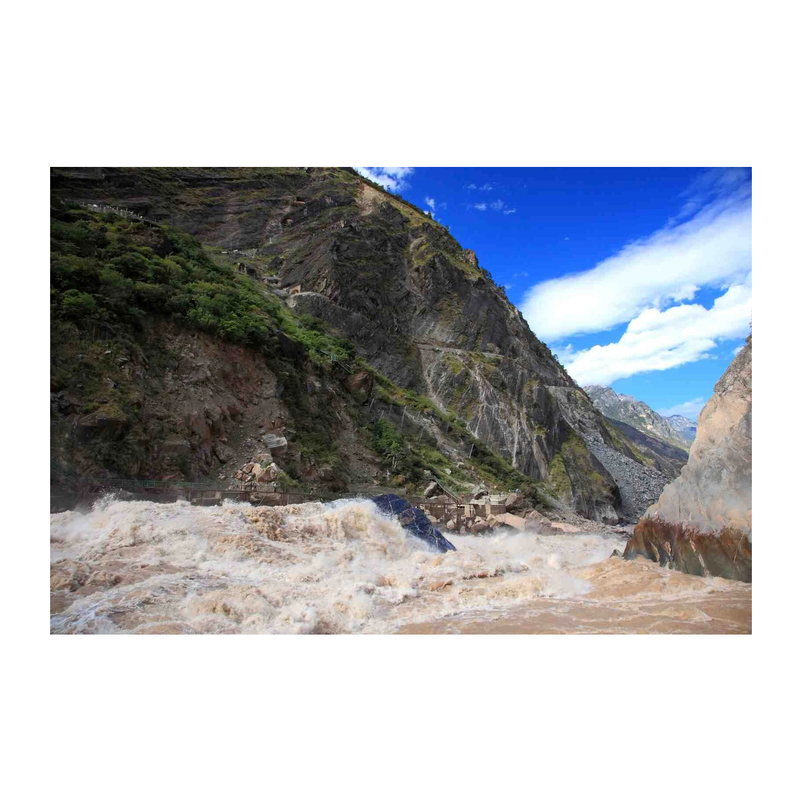 Powerful River Gorge Mountain Landscape Wall Art