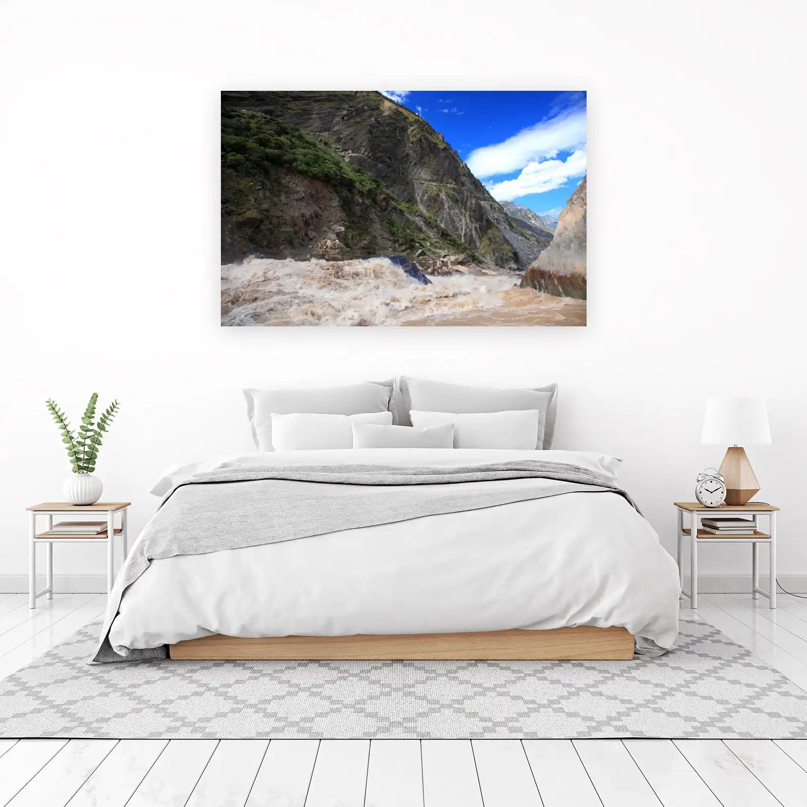 Powerful River Gorge Mountain Landscape Wall Art