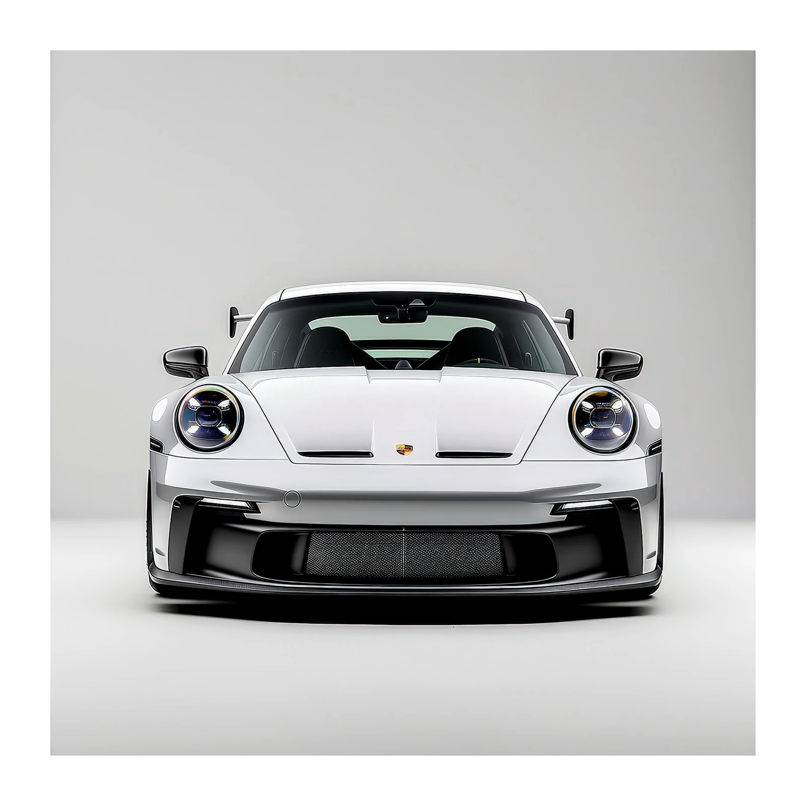 Modern White Porsche 911 GT3 Wall Art Wall Art