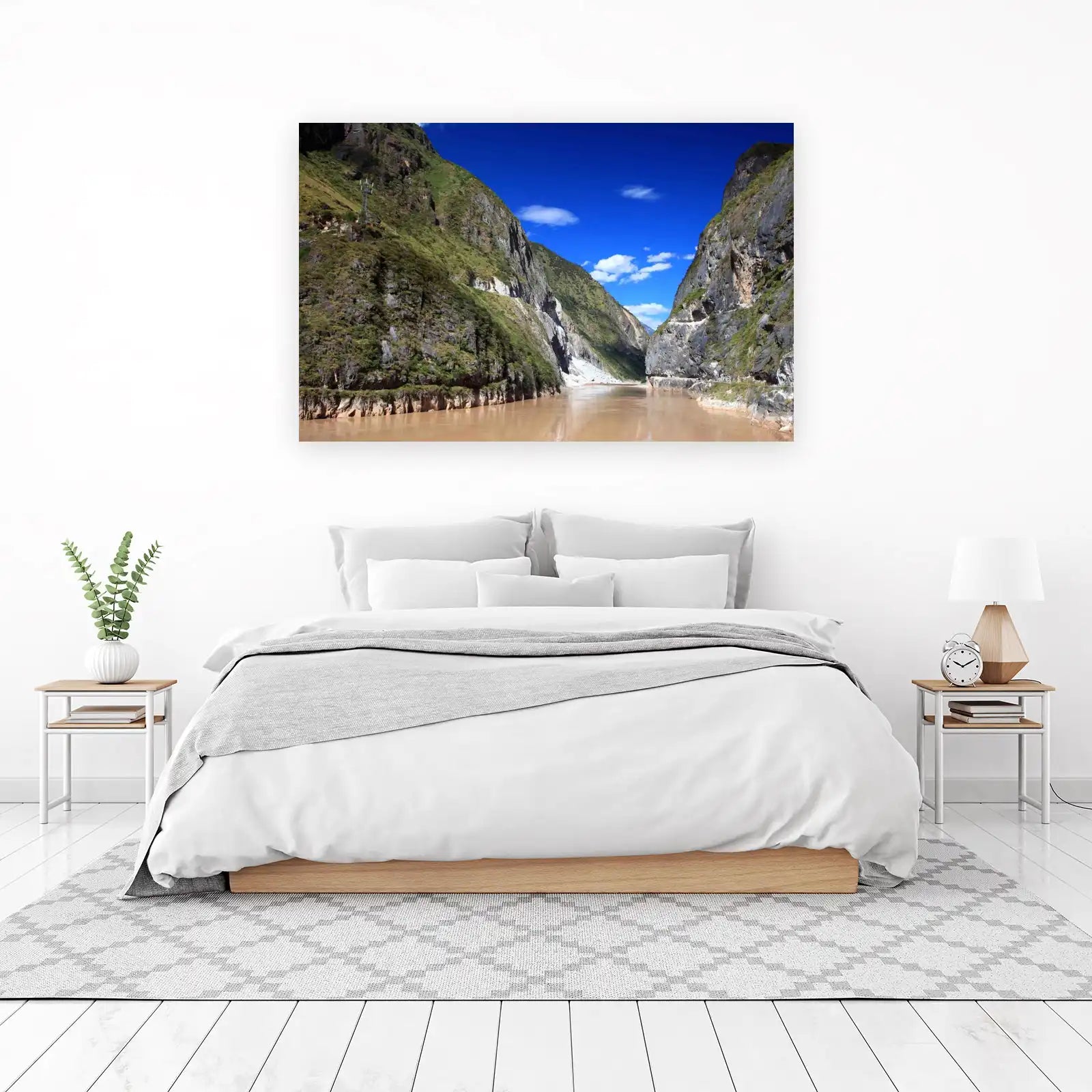 Majestic Mountain Gorge River Scenic Wall Art