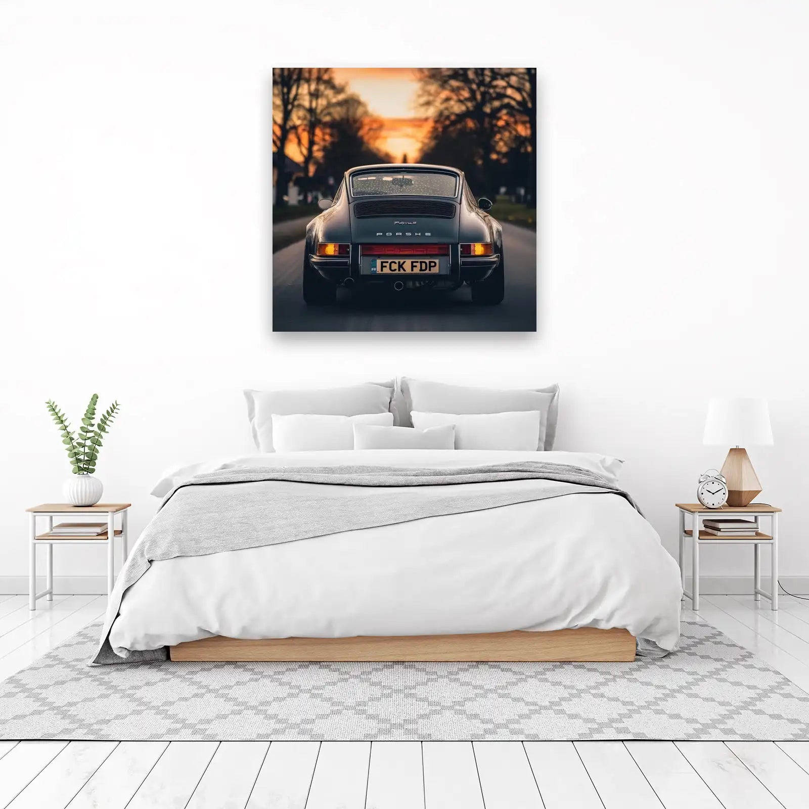Vintage Porsche Sunset Aura Wall Art