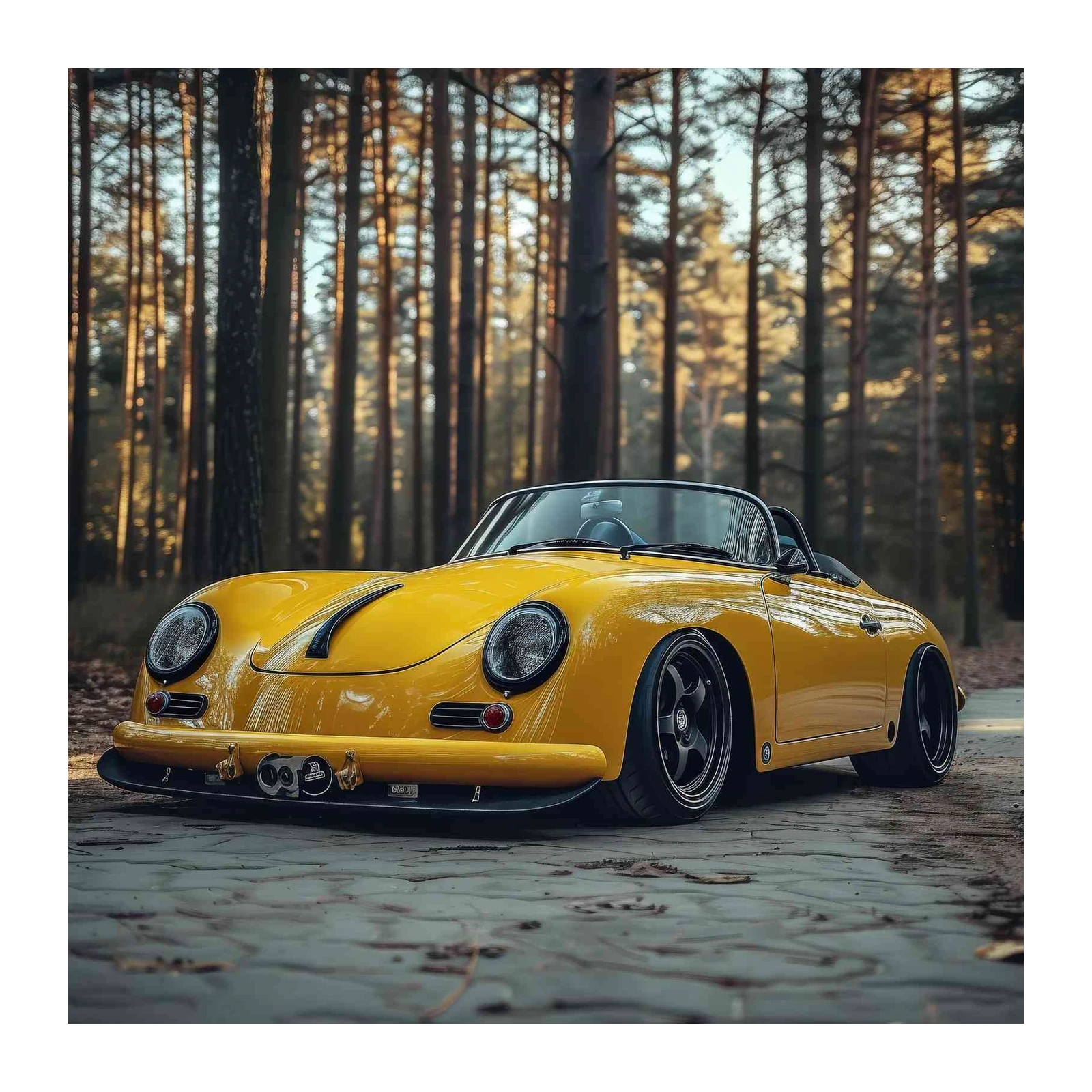 Vintage Yellow Porsche Speedster Wall Art
