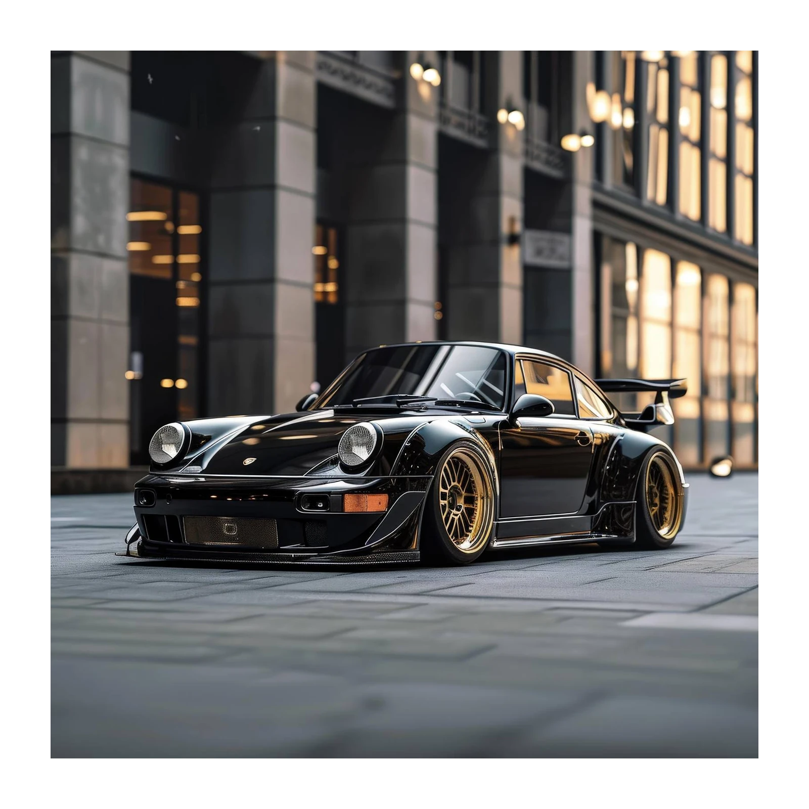 Sleek Black Porsche Luxury Wall Art