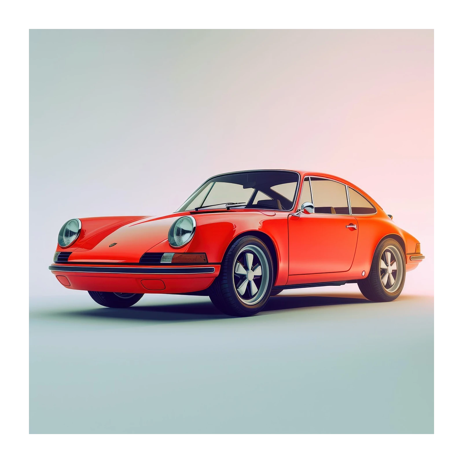 Classic Red Porsche 911 Retro Wall Art Wall Art