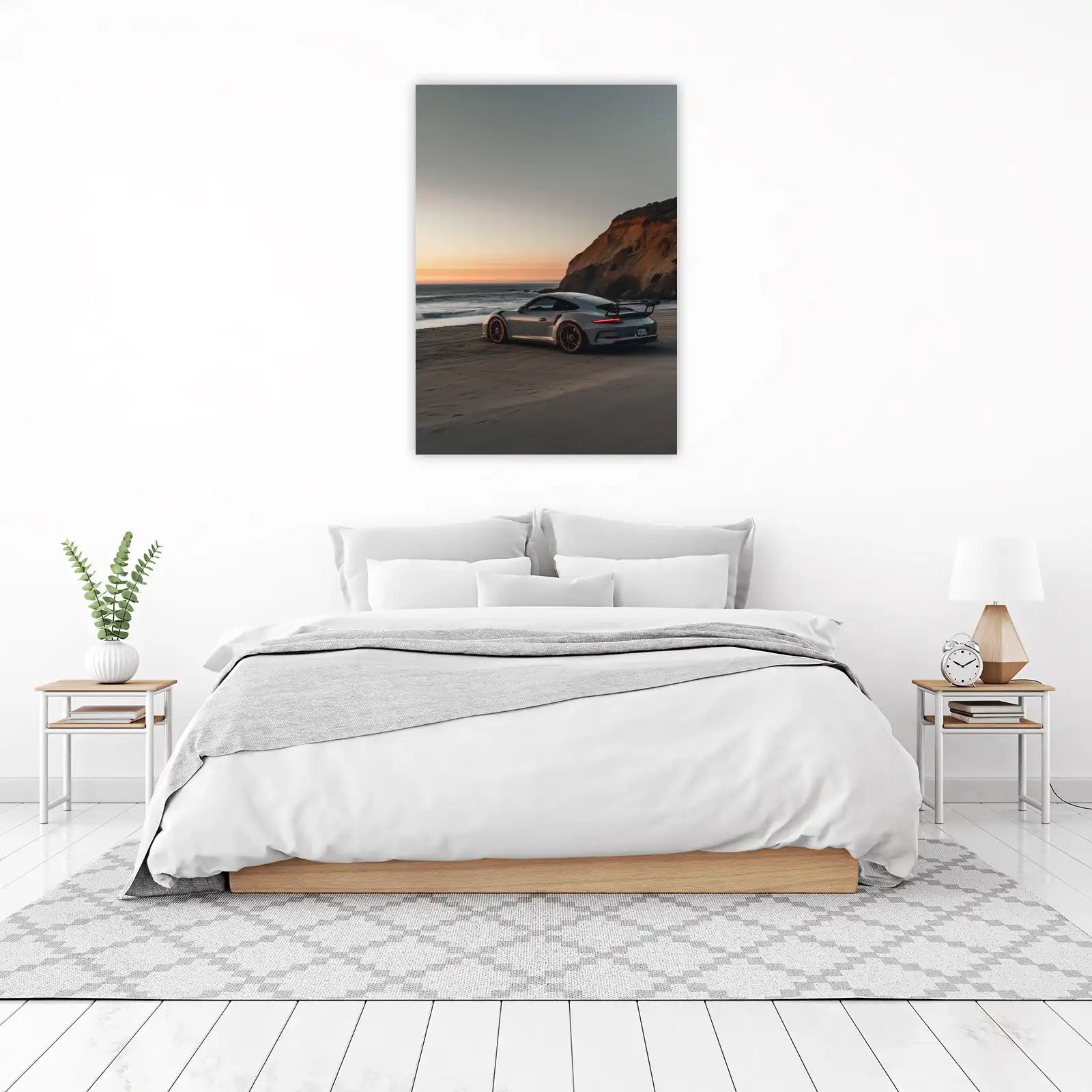 Luxury Porsche GT3 RS Beach Sunset Wall Art