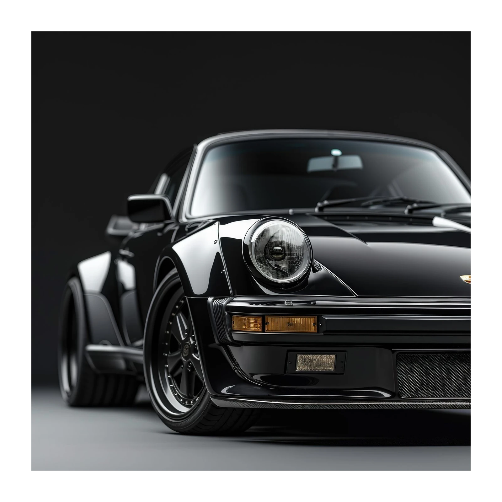 Sleek Black Porsche Art Wall Art