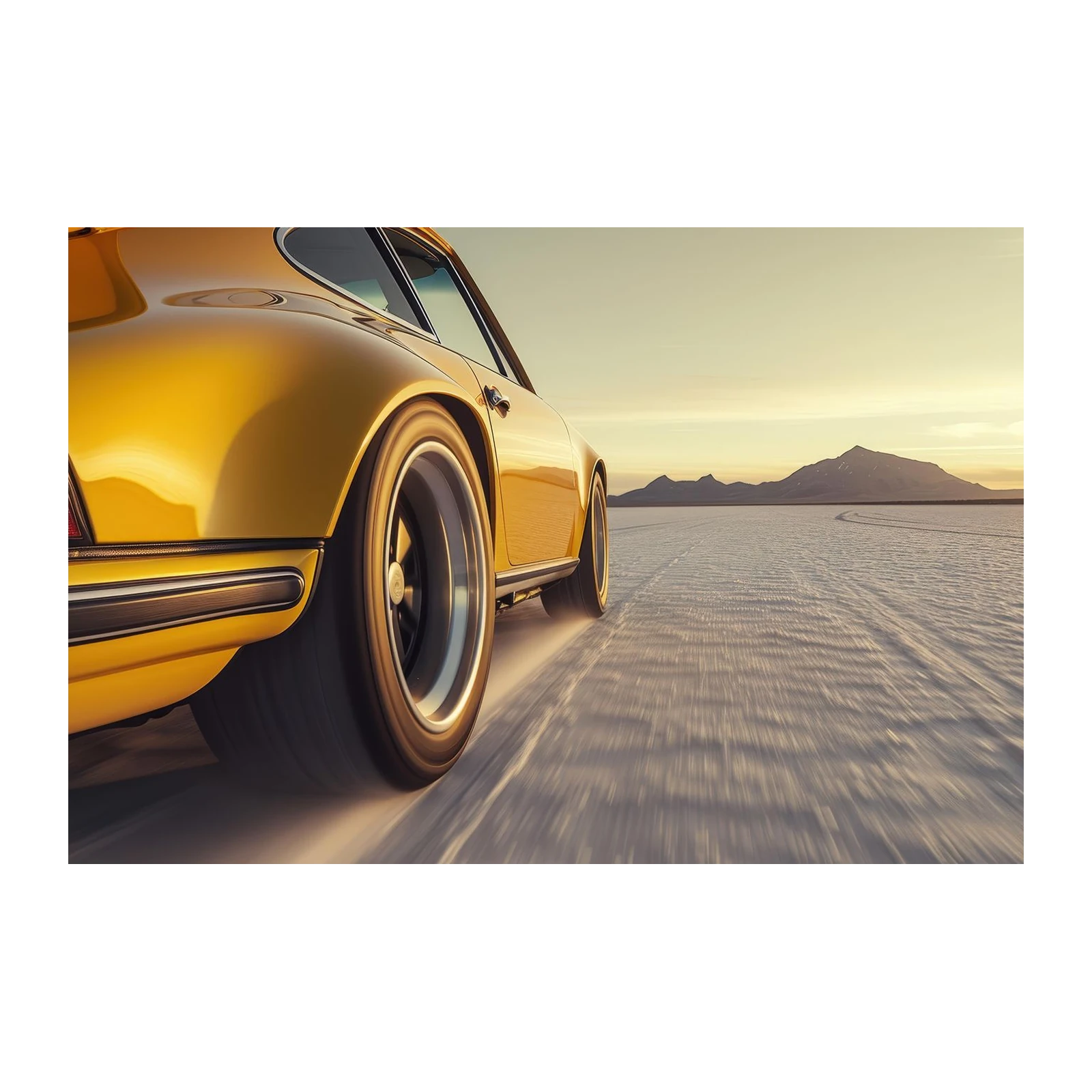 Golden Speedster on Salt Flats Wall Art
