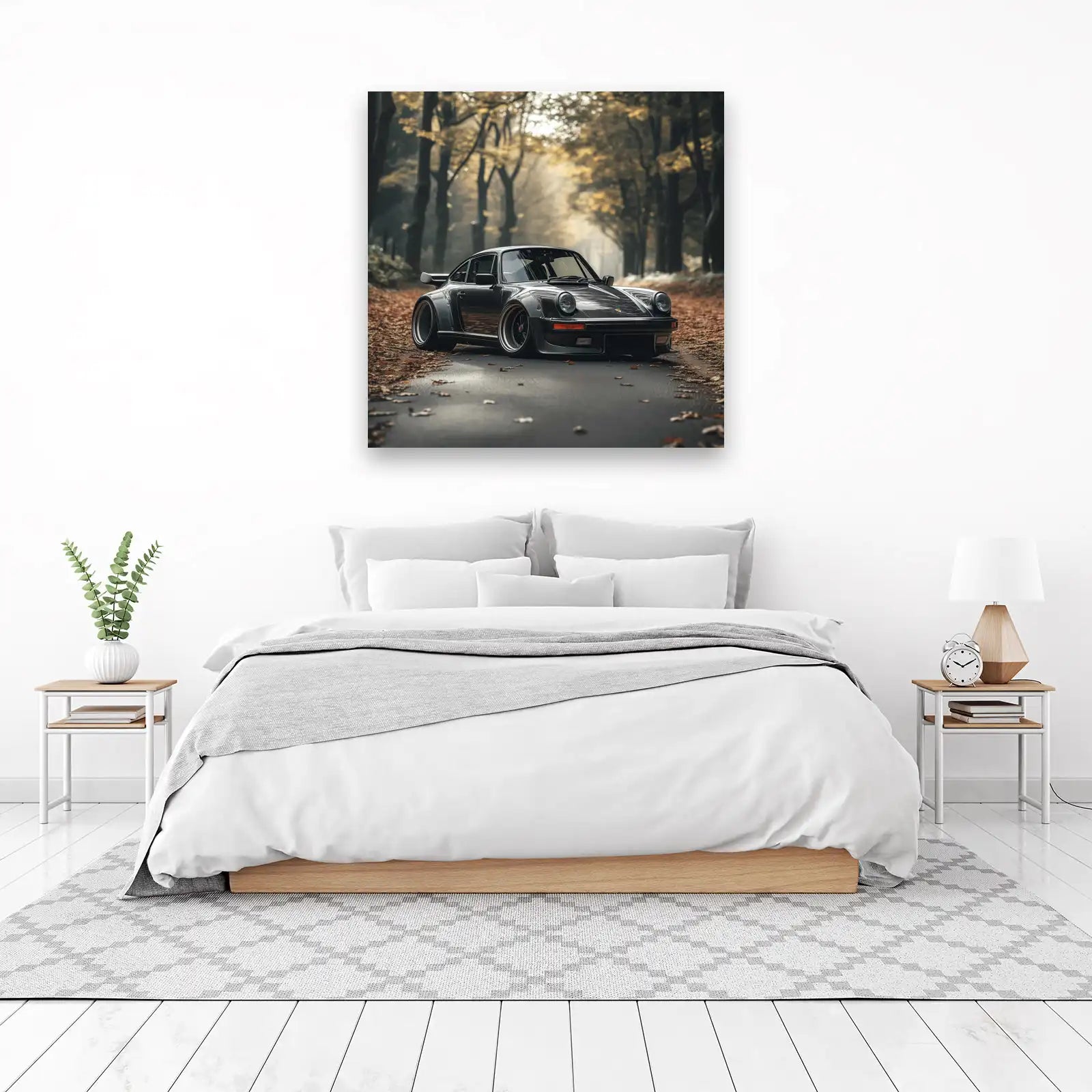 Vintage Porsche Turbo Forest Drive Wall Art