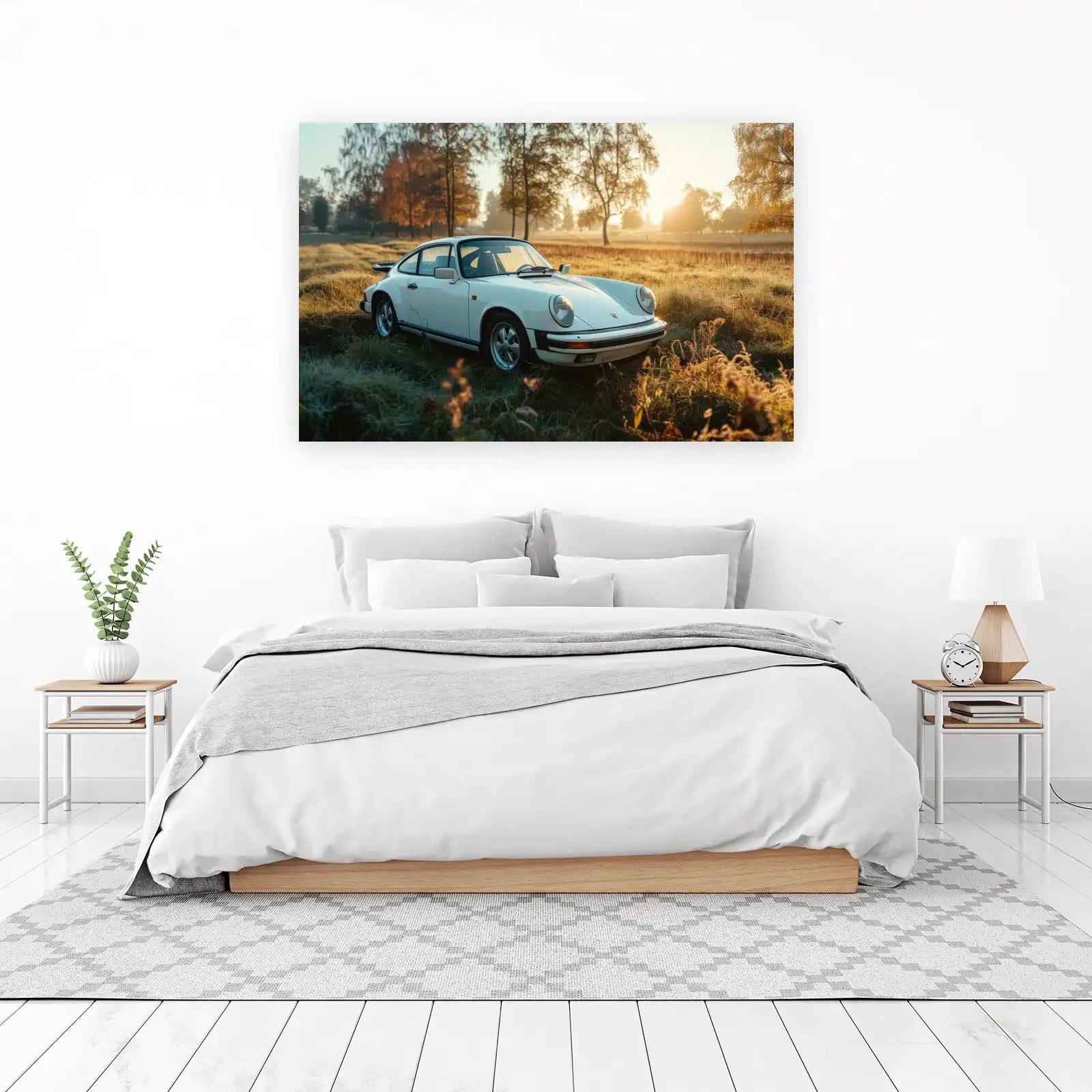 Vintage Porsche 911 Autumn Field Wall Art