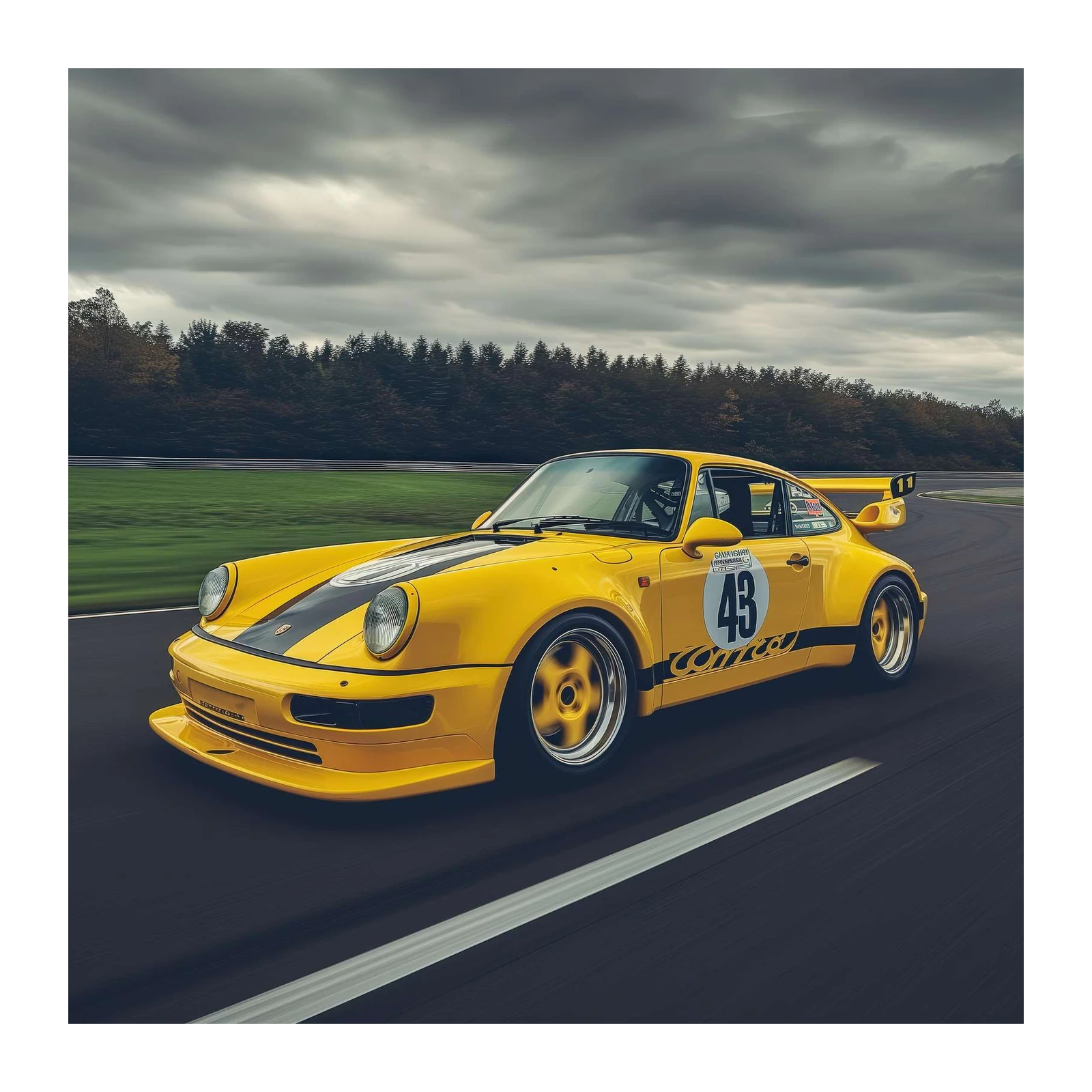 Yellow Porsche Racing Legend Wall Art