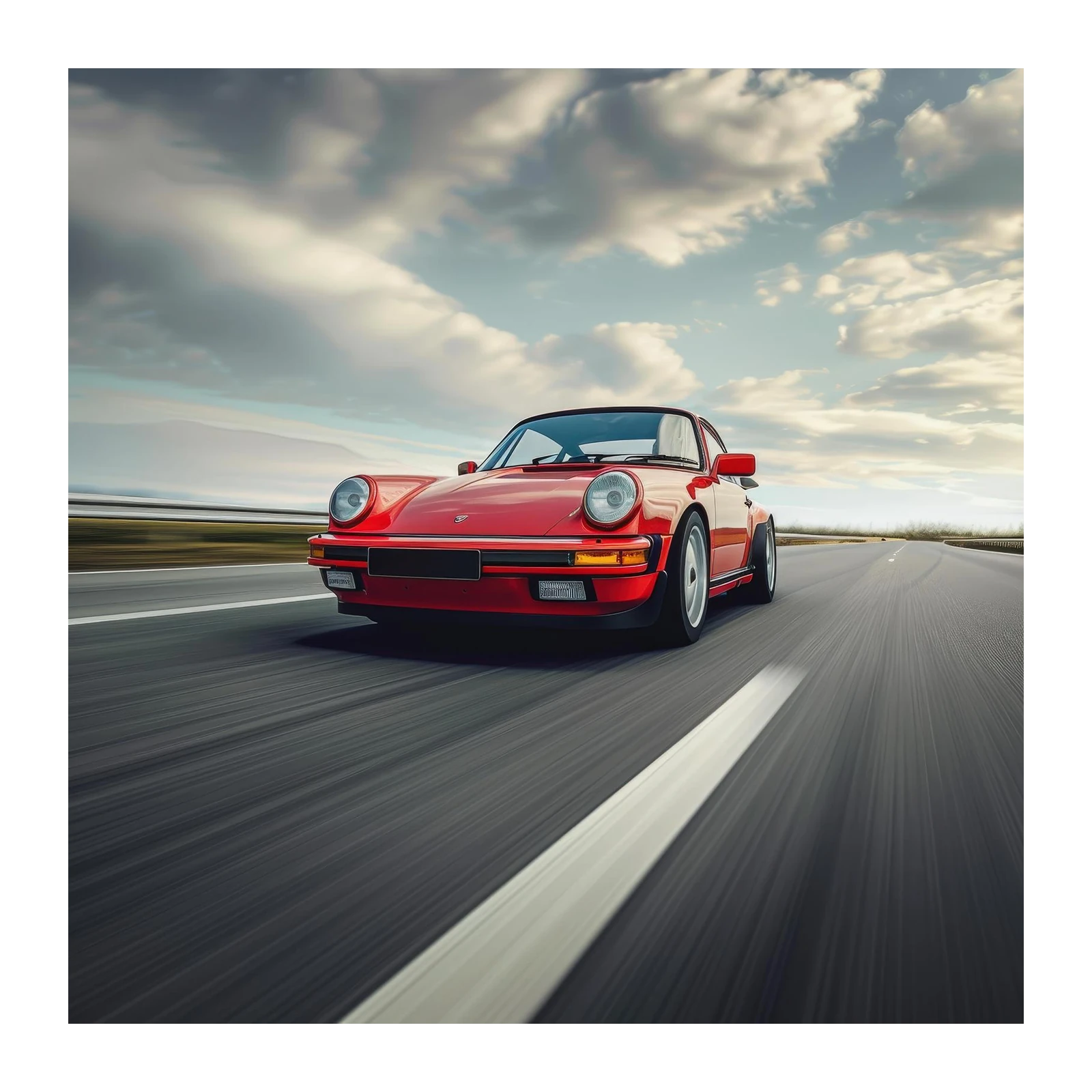Vintage Red Porsche Speed Wall Art