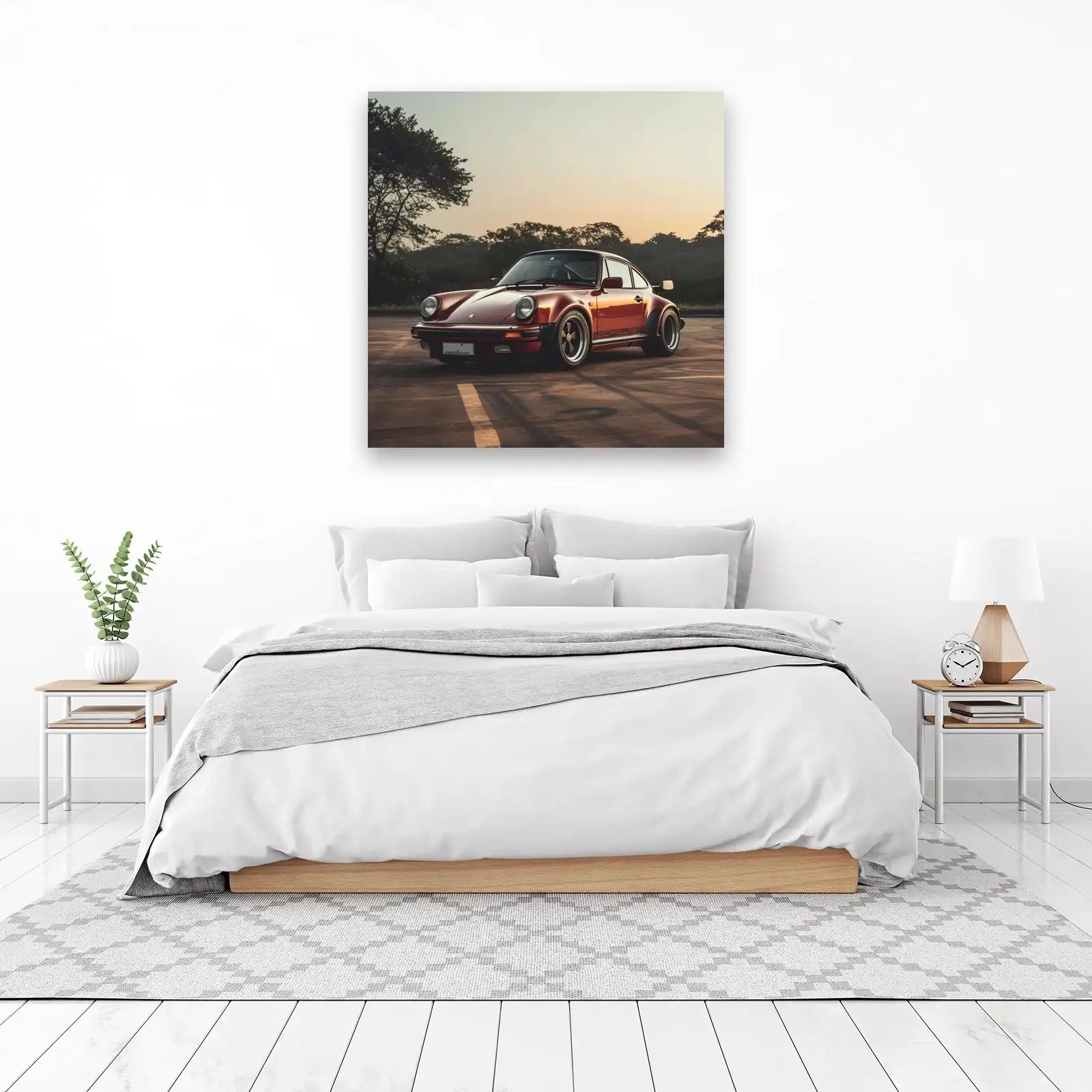 Vintage Porsche 930 Turbo Sunset Wall Art