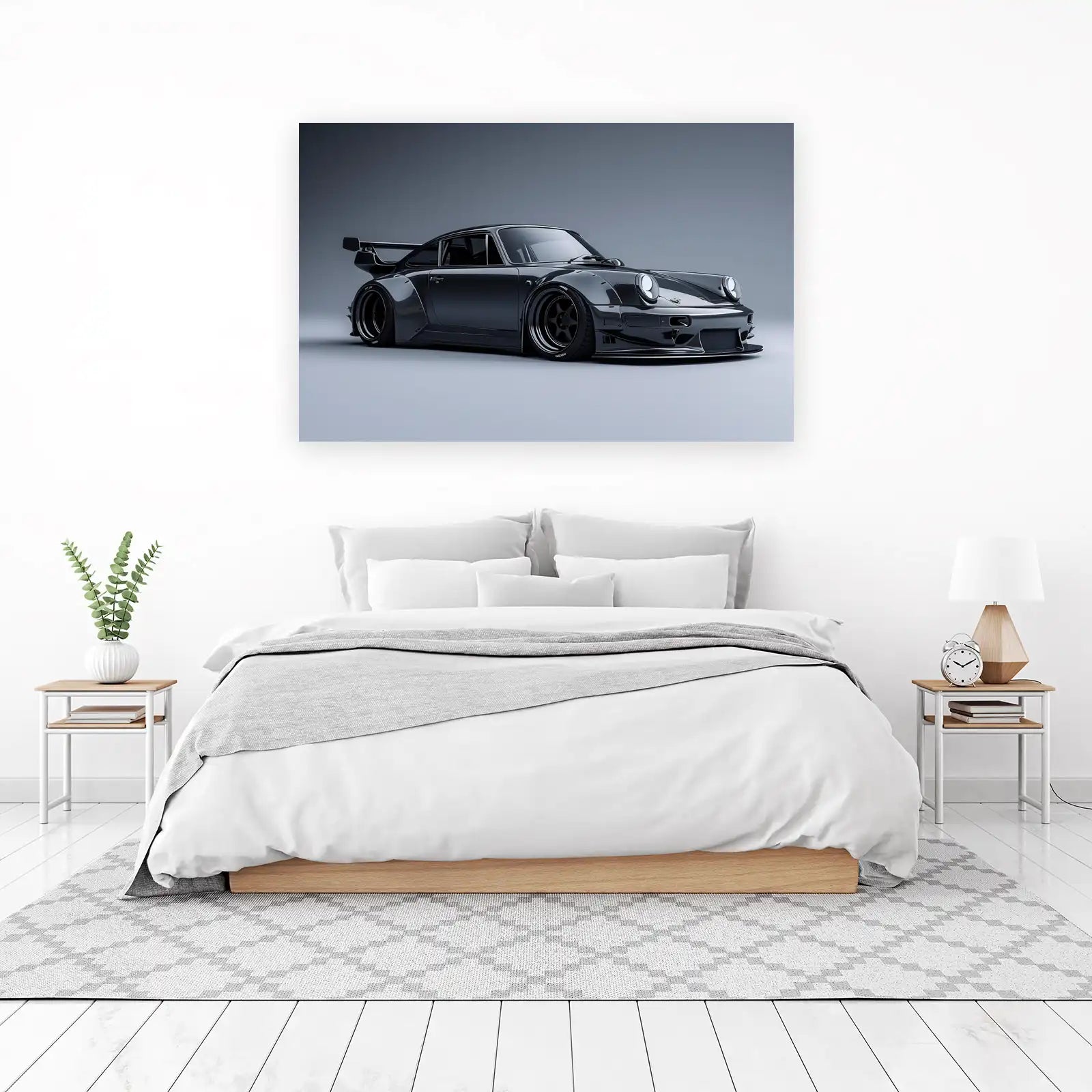 Sleek Black Porsche Widebody Wall Art