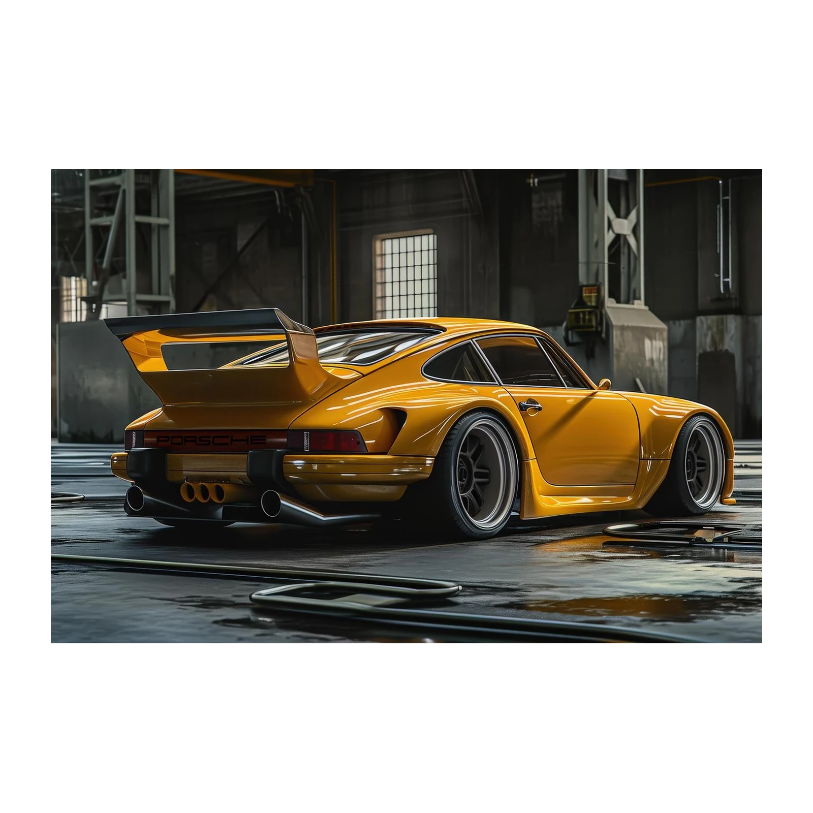 Golden Porsche 911 Turbo S Wall Art