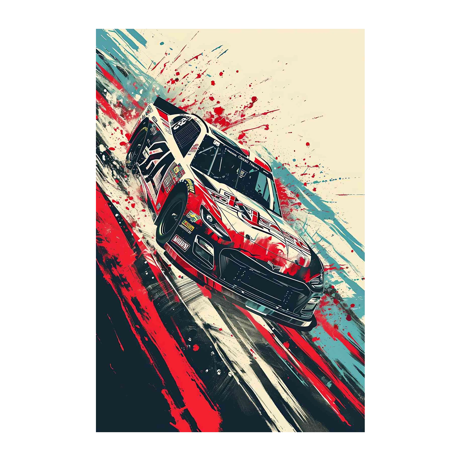 Dynamic Racing Car Speed Abstract Wall Art