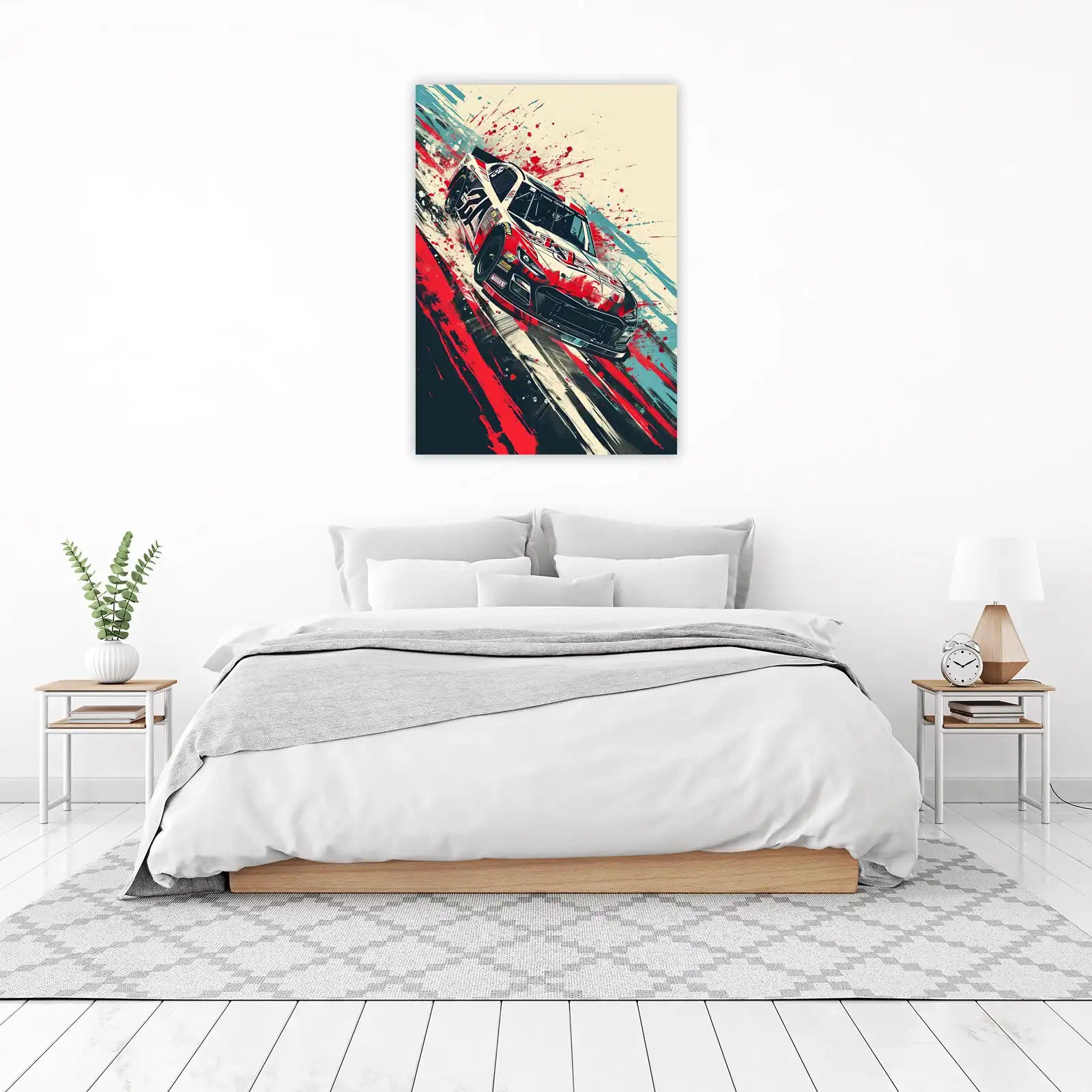 Dynamic Racing Car Speed Abstract Wall Art