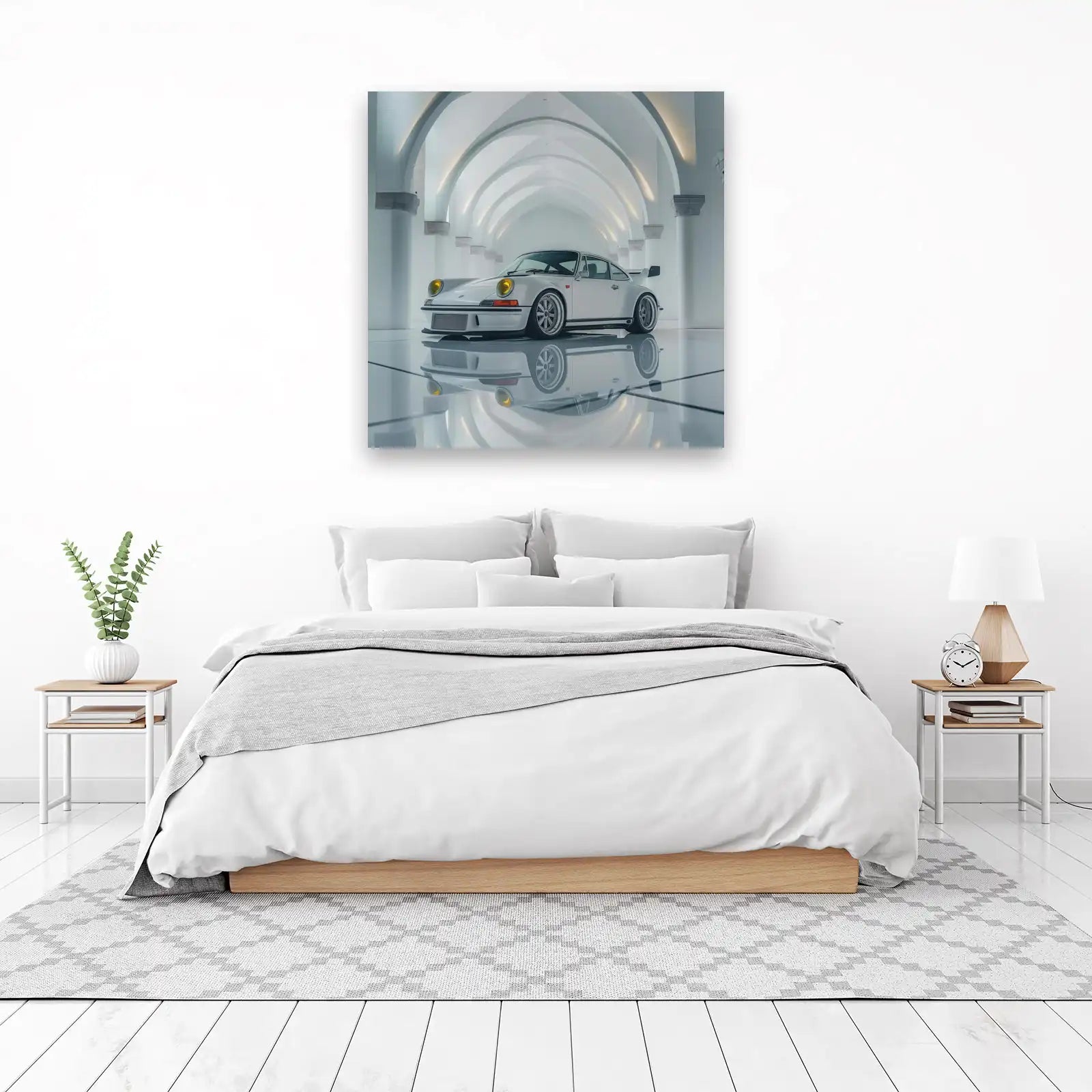 Classic White Porsche 911 Wall Art Wall Art