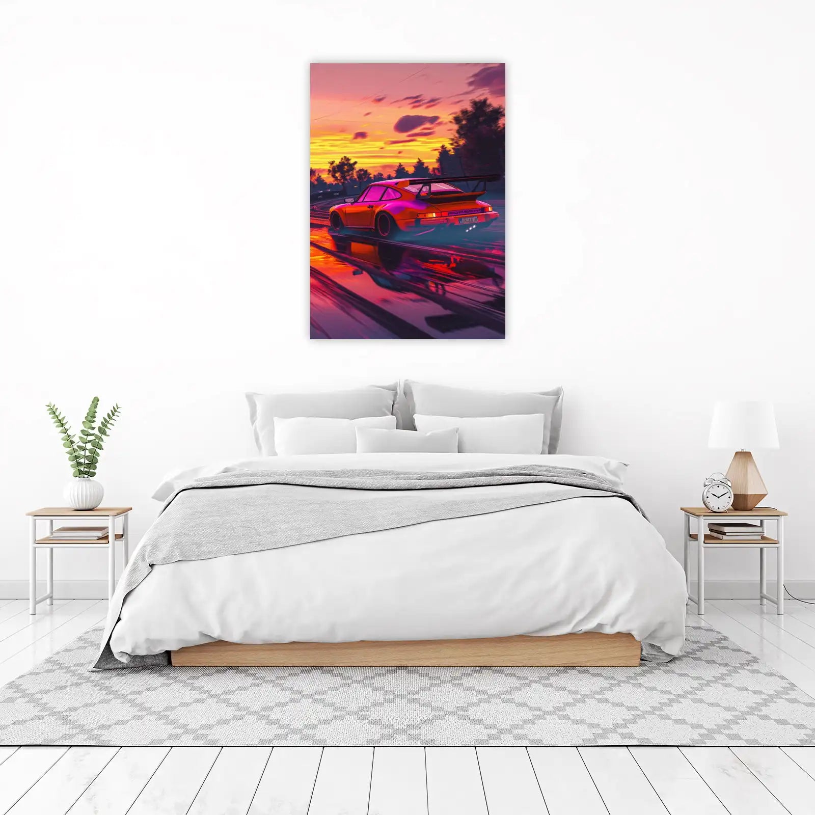 Vibrant Sunset Porsche Race Wall Art