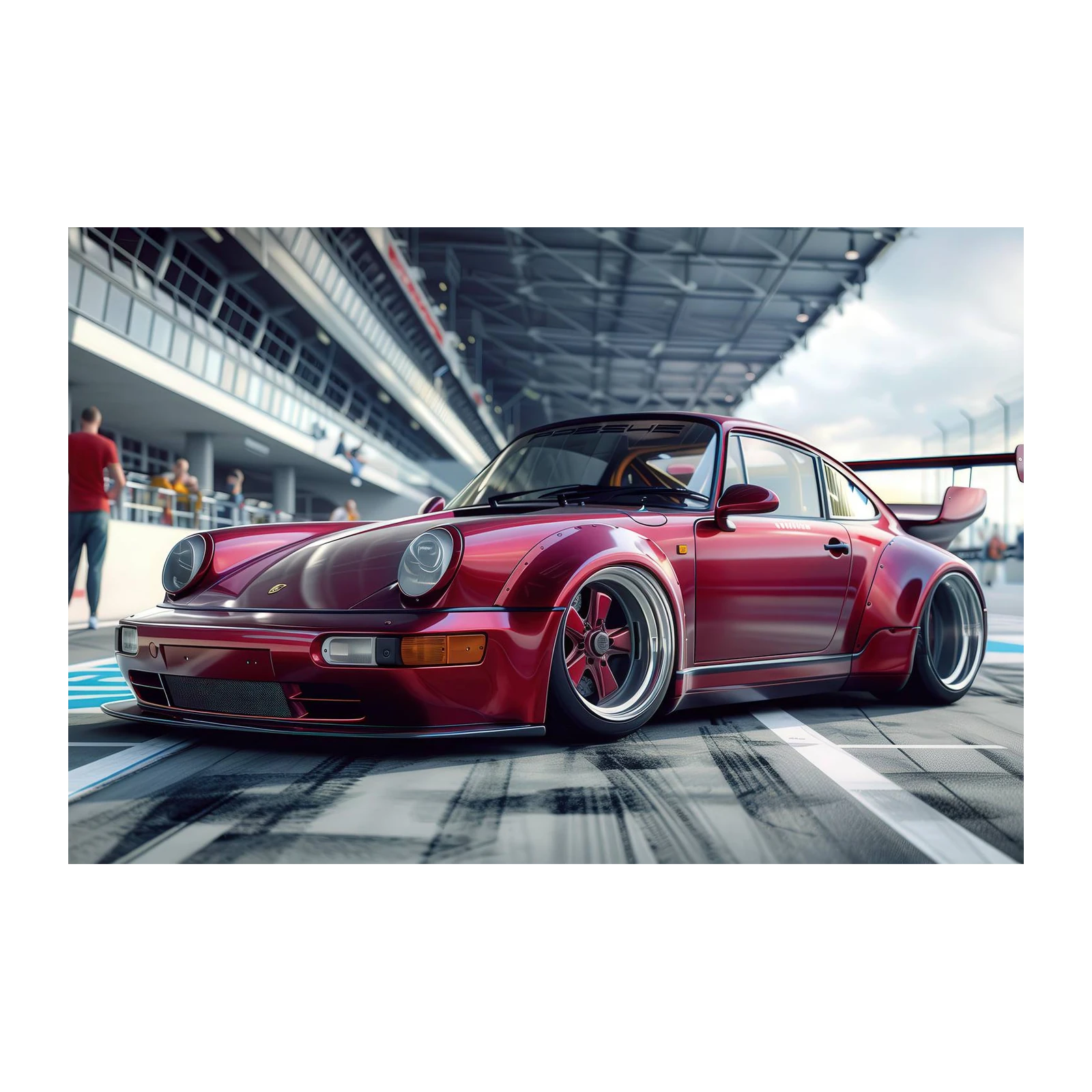Stunning Red Porsche 911 Race Car Wall Art