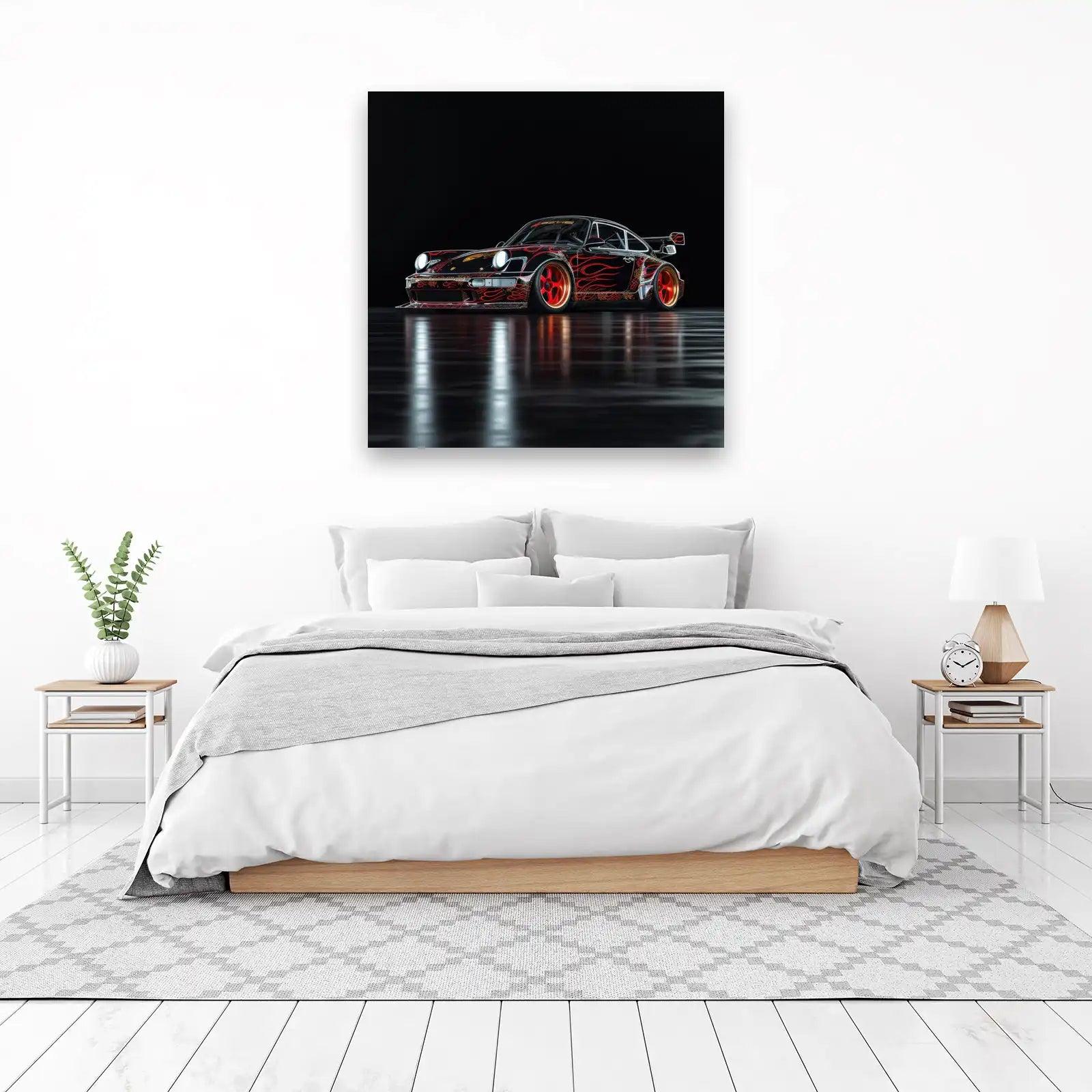 Flame Porsche 911 Custom Car Wall Art