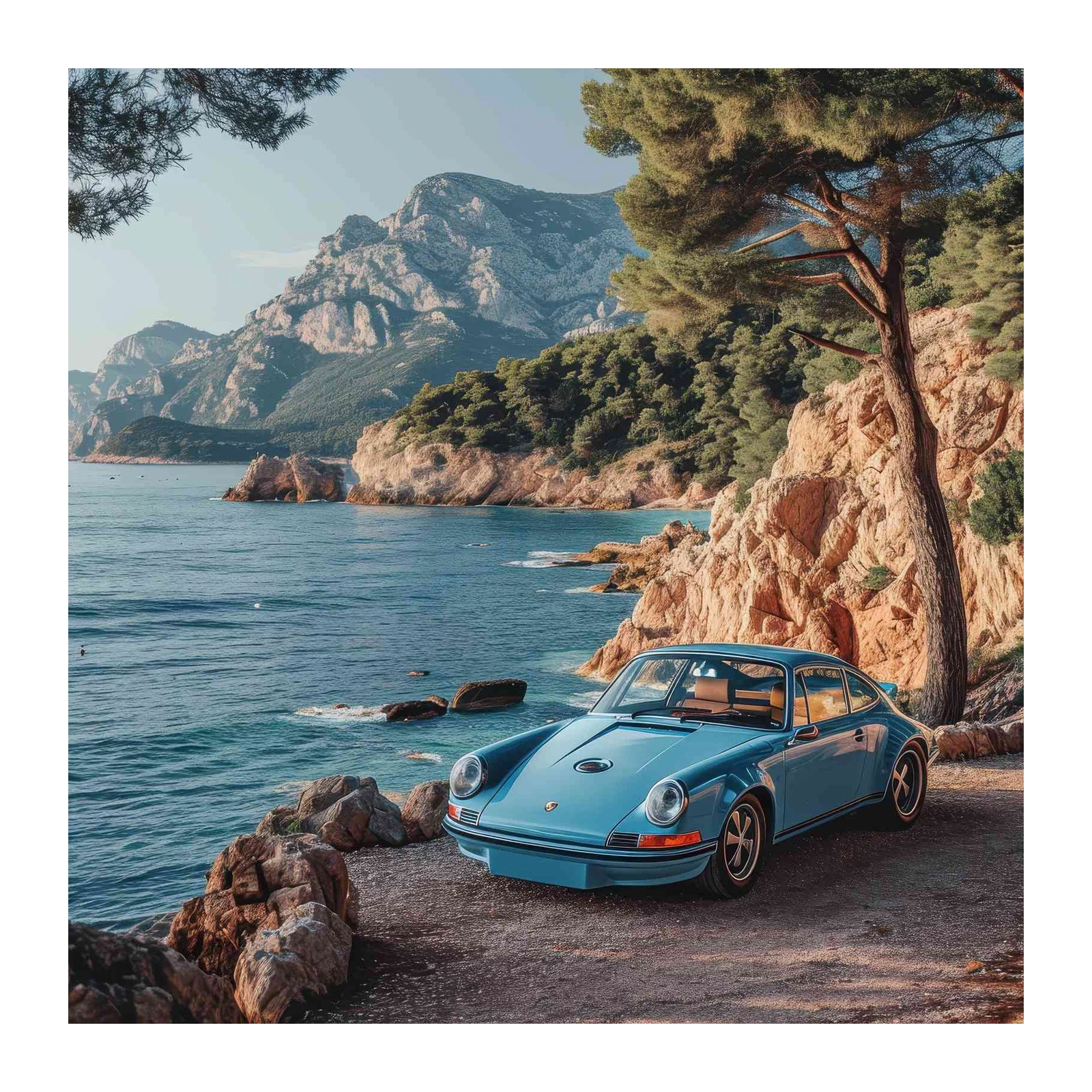 Serene Coastal Drive Porsche 911 Wall Art