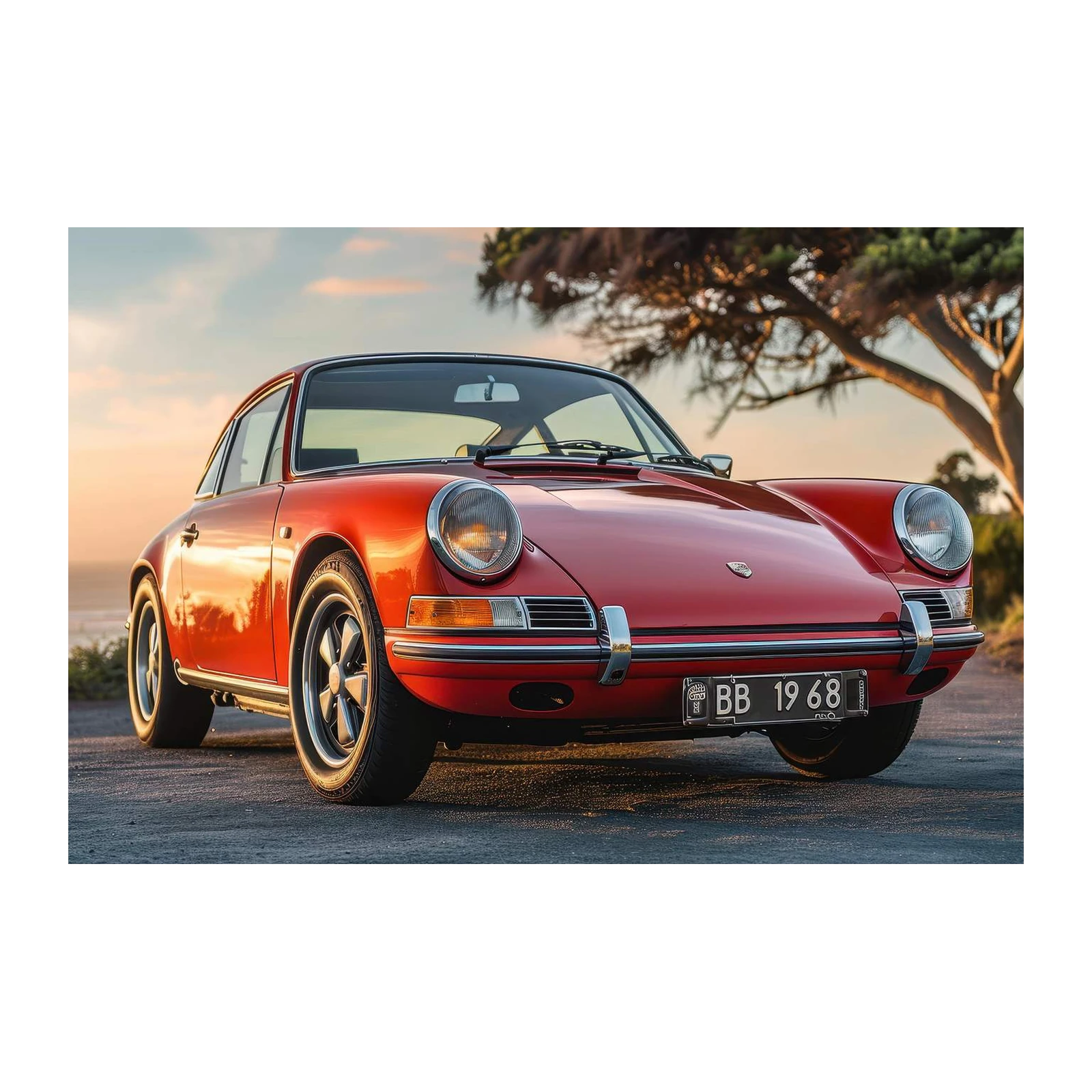 Classic Red Porsche 911 1968 Wall Art
