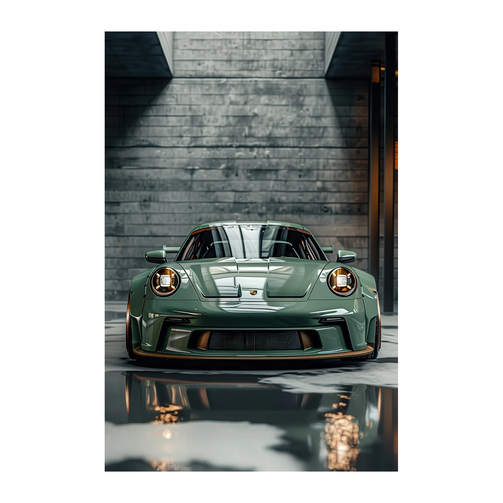 Sage Green Porsche GT3 Wall Art Wall Art