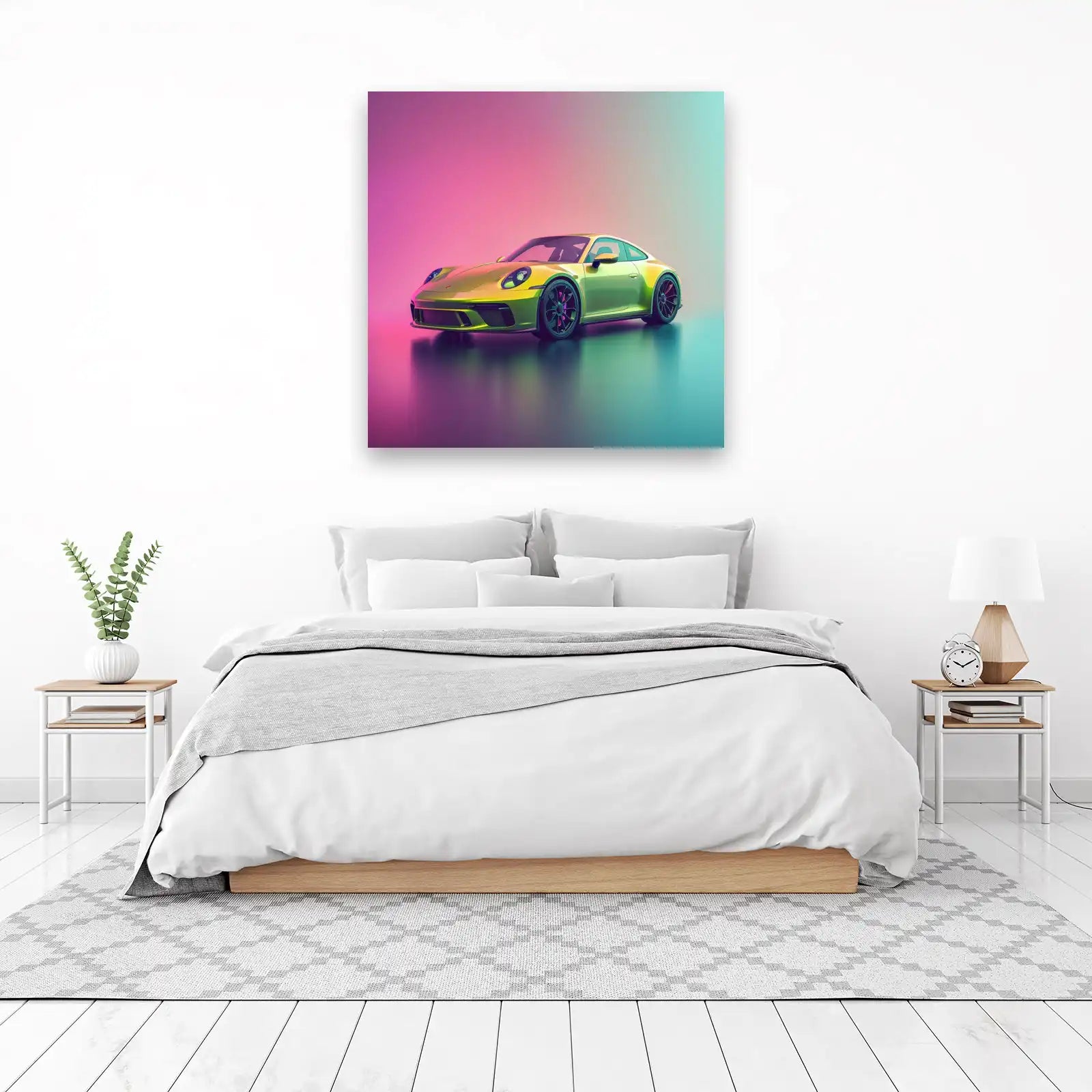 Lime Green Porsche Speed Wall Art