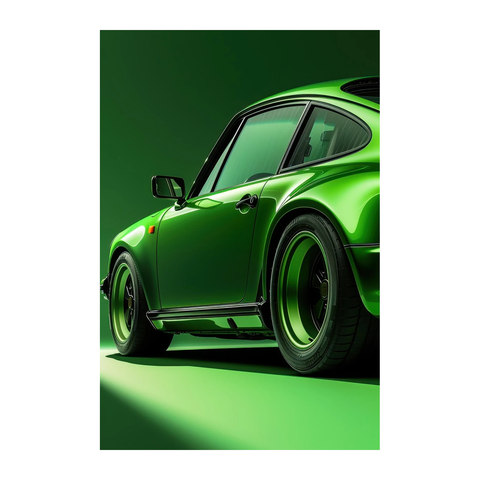 Vibrant Green Classic Car Wall Art