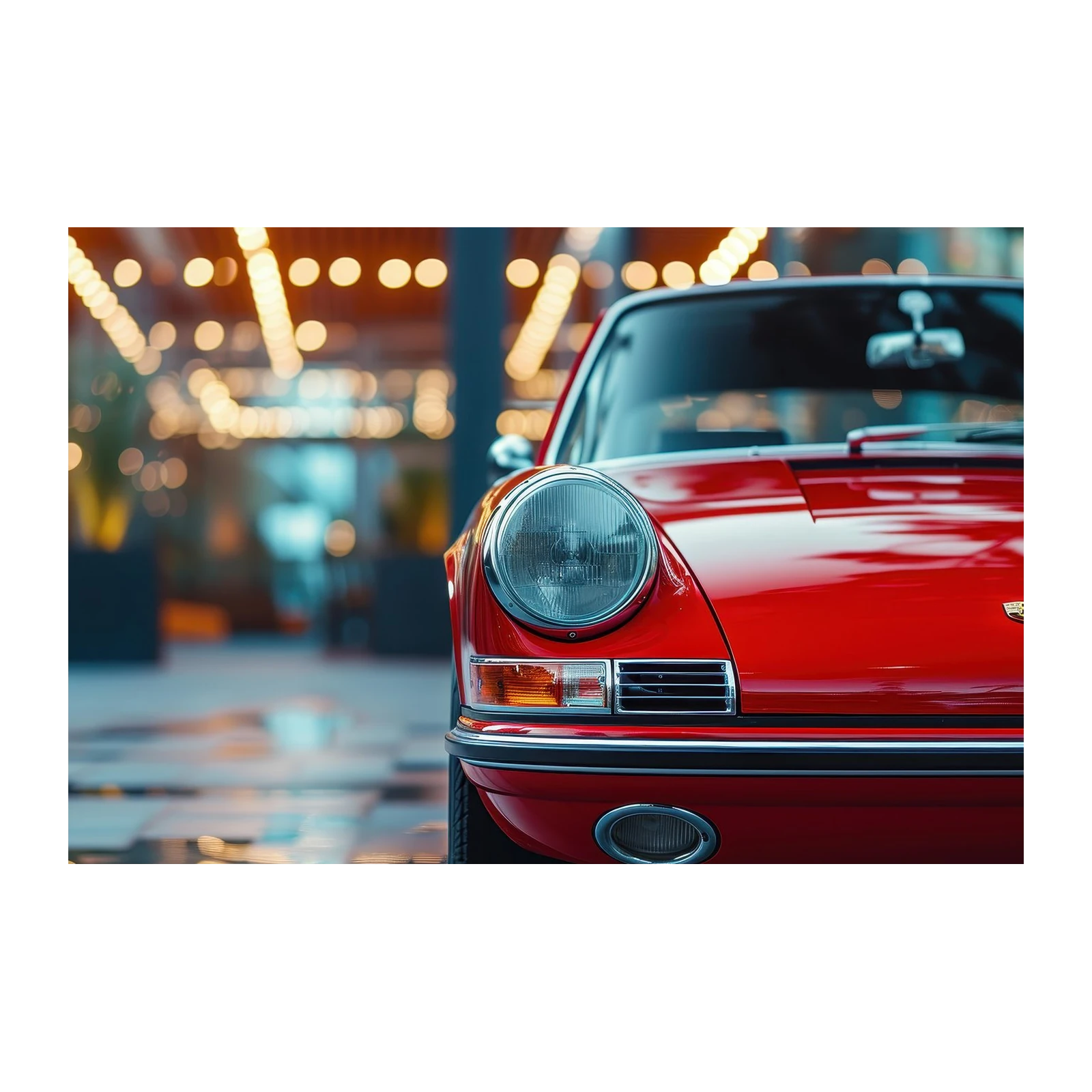 Vintage Red Car Classic Automotive Wall Art