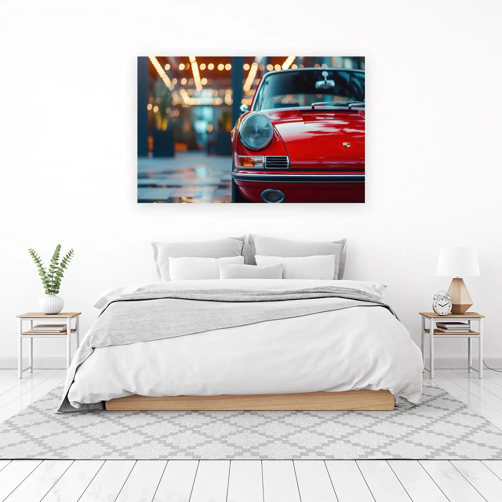Vintage Red Car Classic Automotive Wall Art