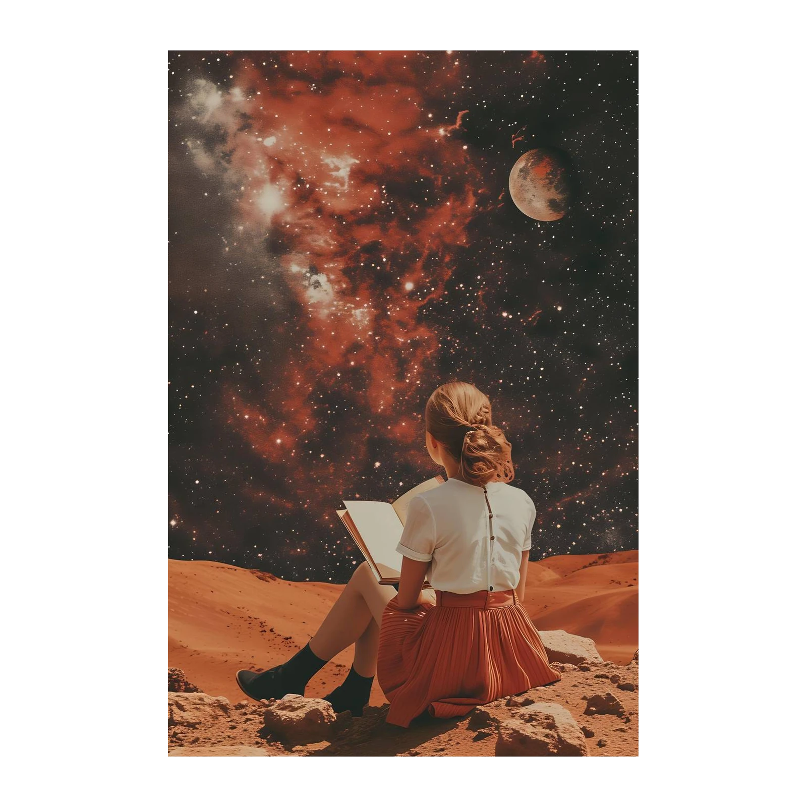 Cosmic Dreamer Reading Space Wall Art