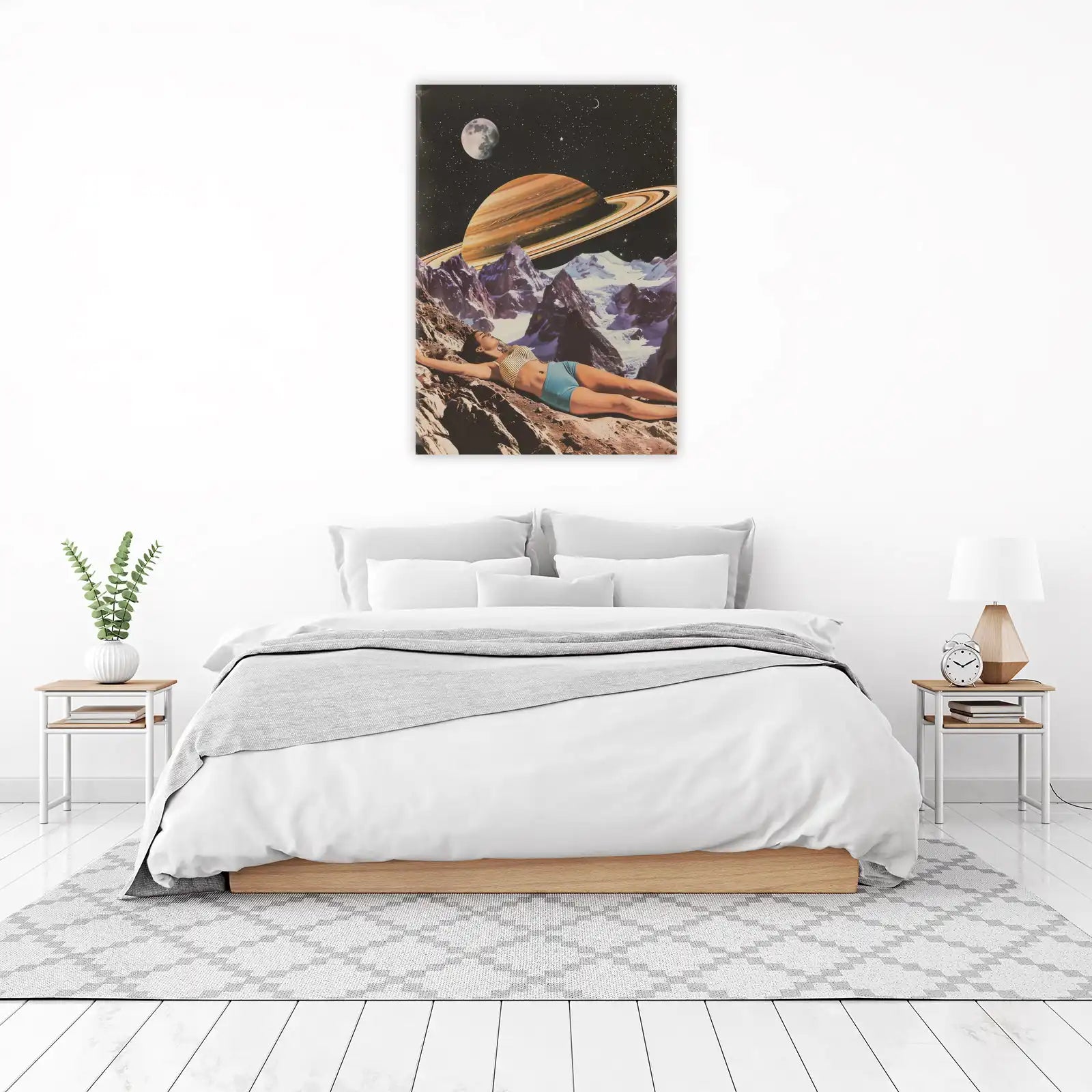 Cosmic Dreamer Saturn Landscape Wall Art